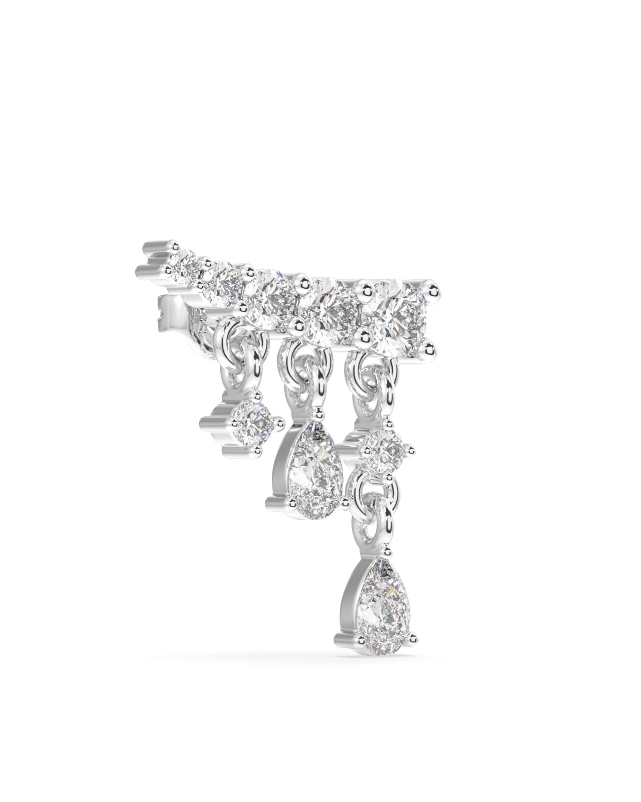 Flowing Stones Luxury Climber Stud Earrings