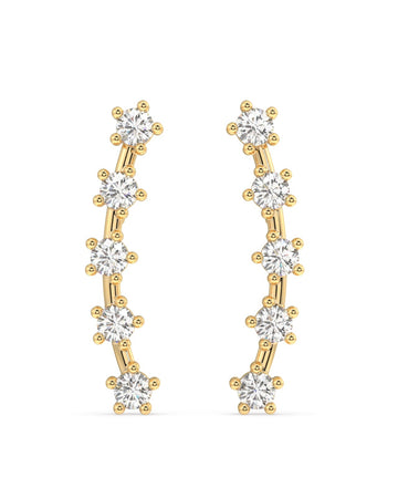 Five Stone Climber Extended Stud Earrings
