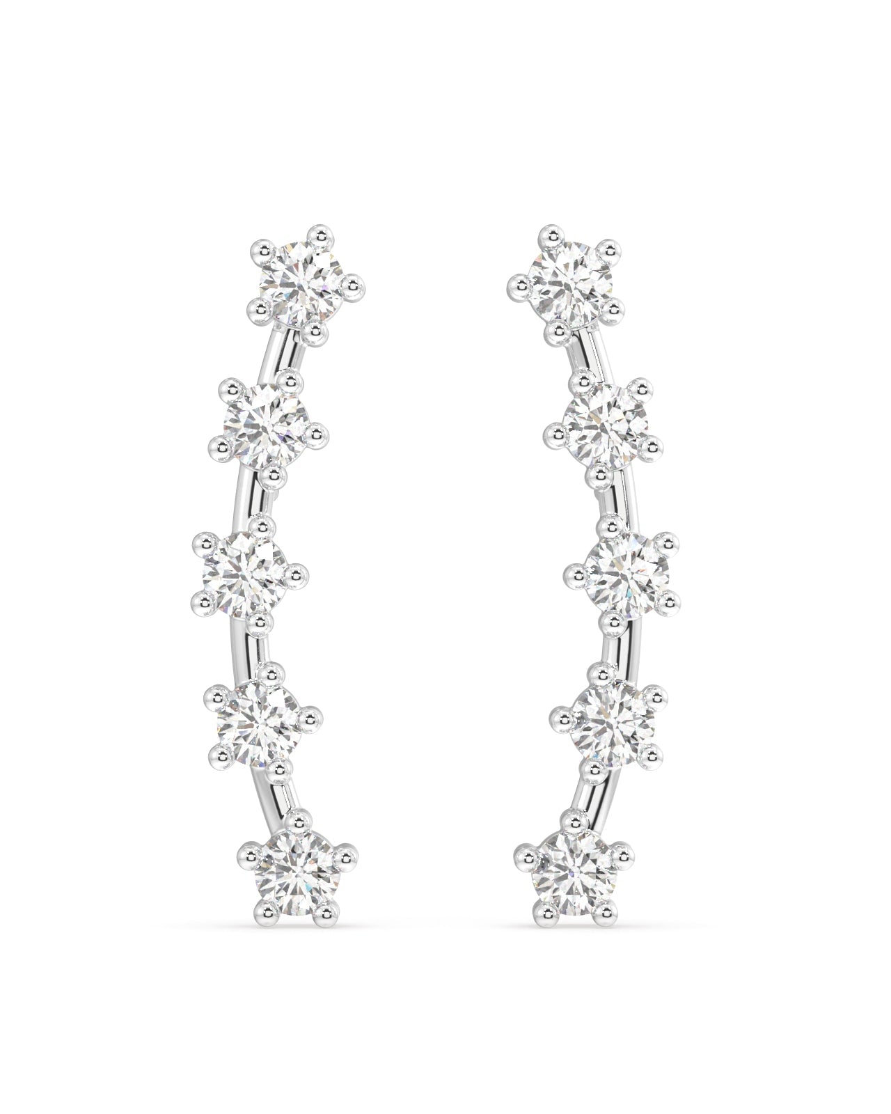 Five Stone Climber Extended Stud Earrings