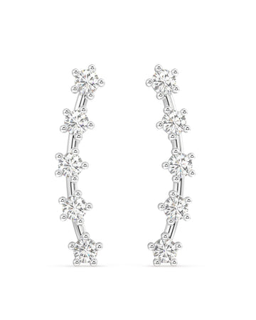 Five Stone Climber Extended Stud Earrings
