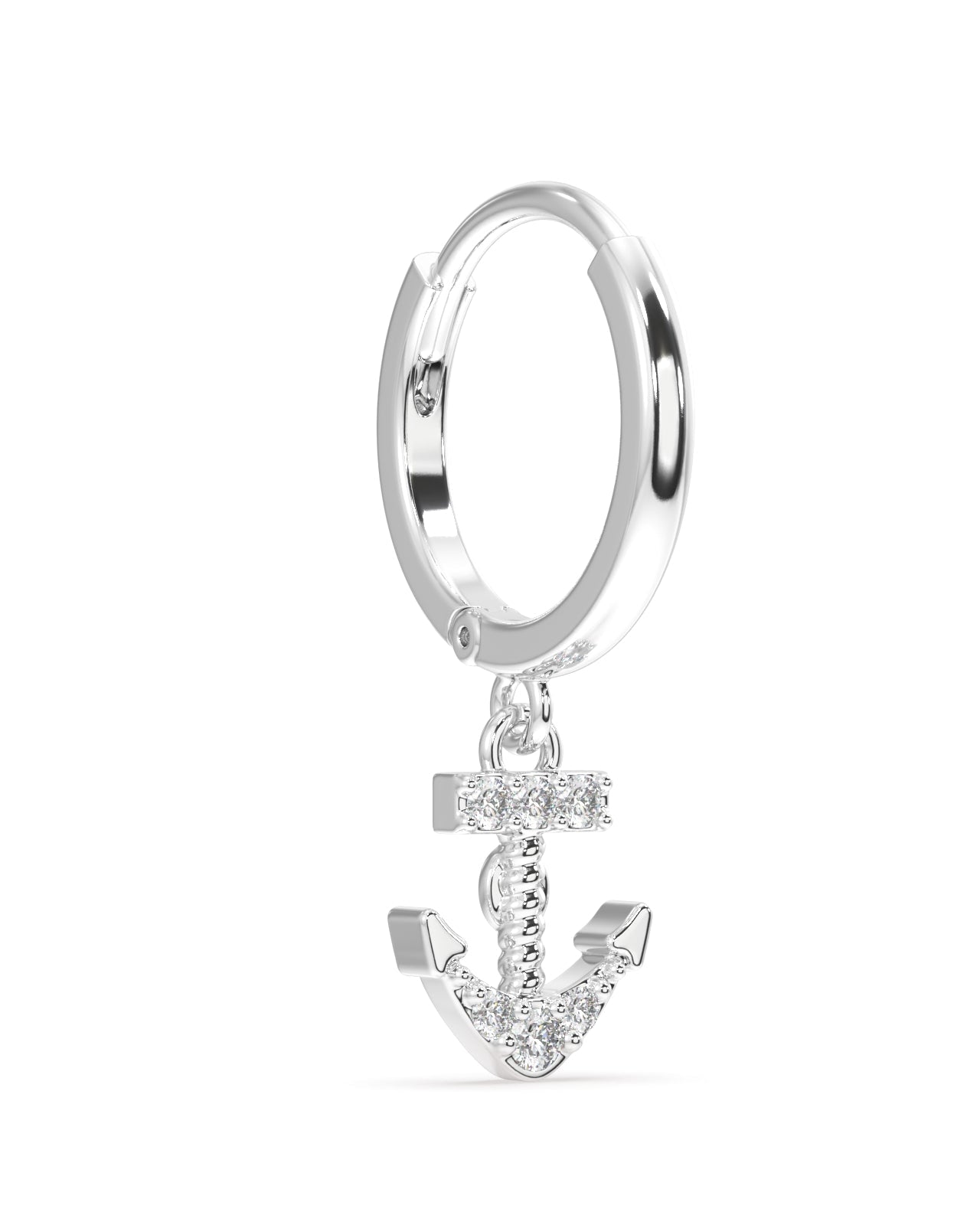 Anchor Charm Hoop Earrings