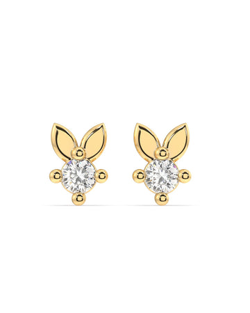 Minimal Bunny Rabbit Zirconia Studs Earrings