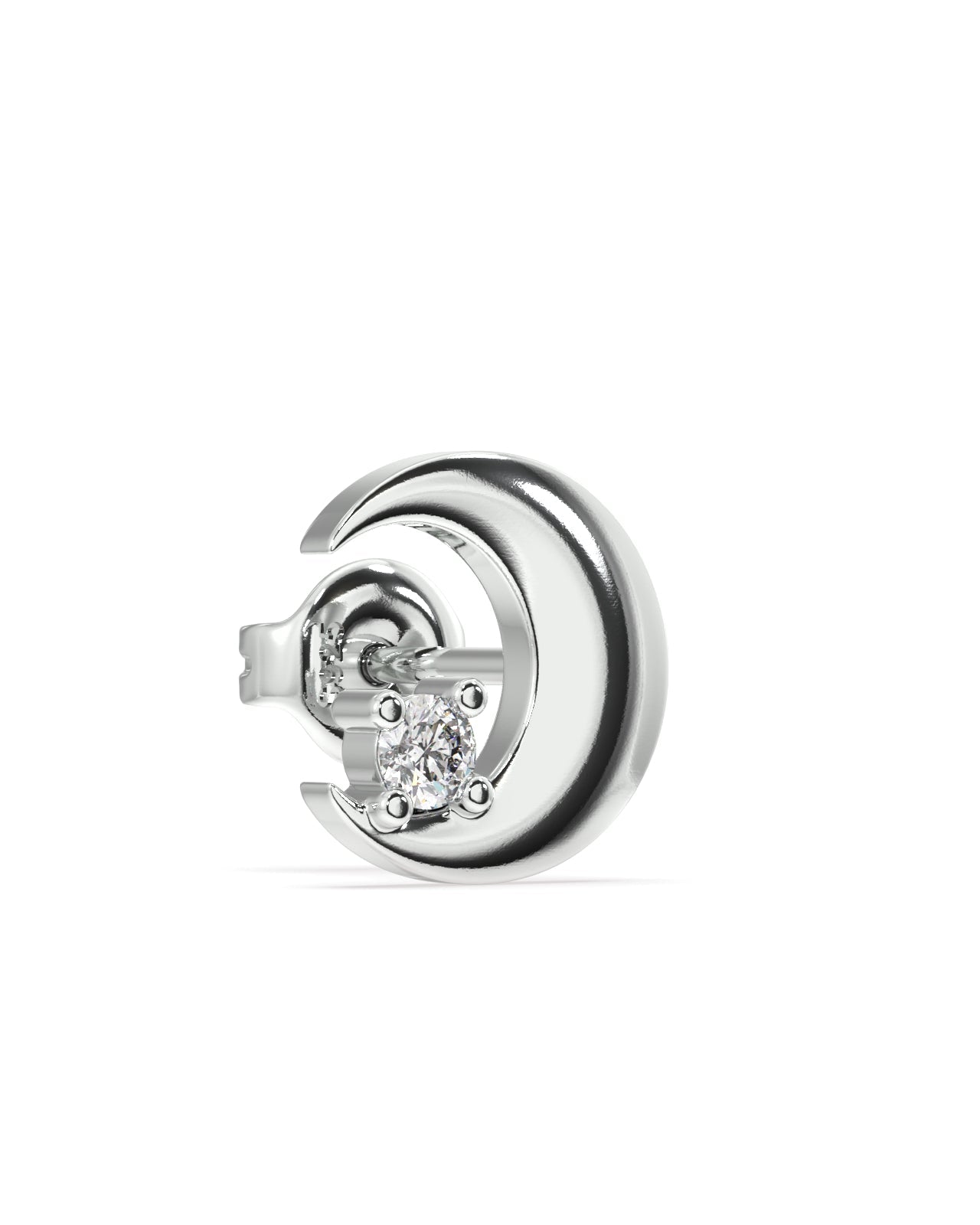 Mismatched Star With A Moon Combination Stud Earrings