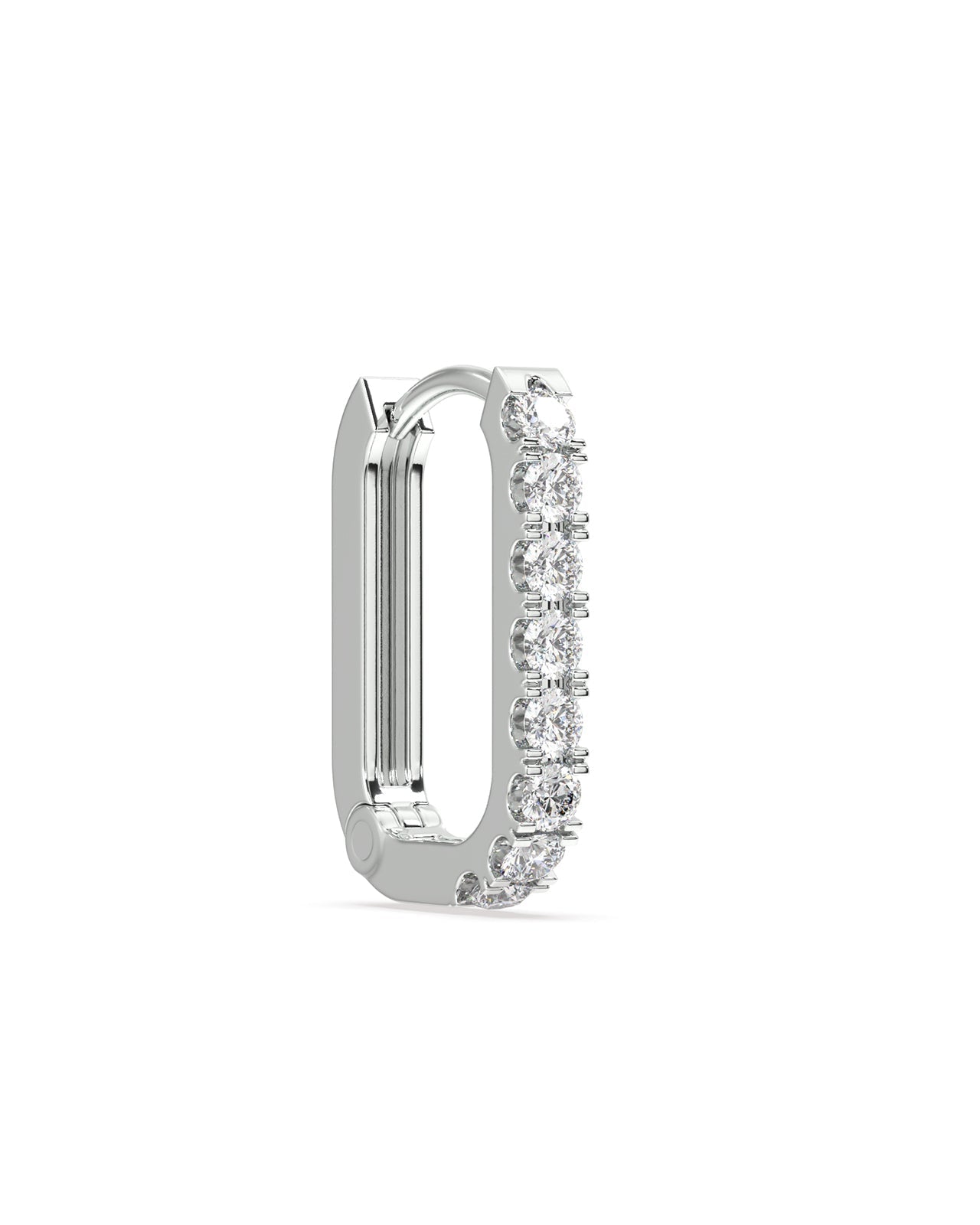 Statement Zirconia Square Hoop Earrings