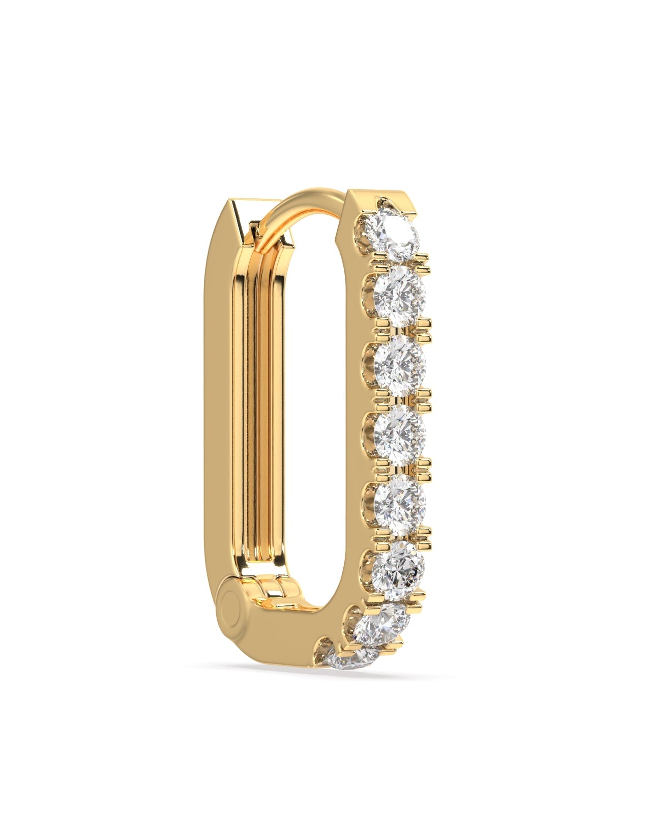 Statement Zirconia Square Hoop Earrings