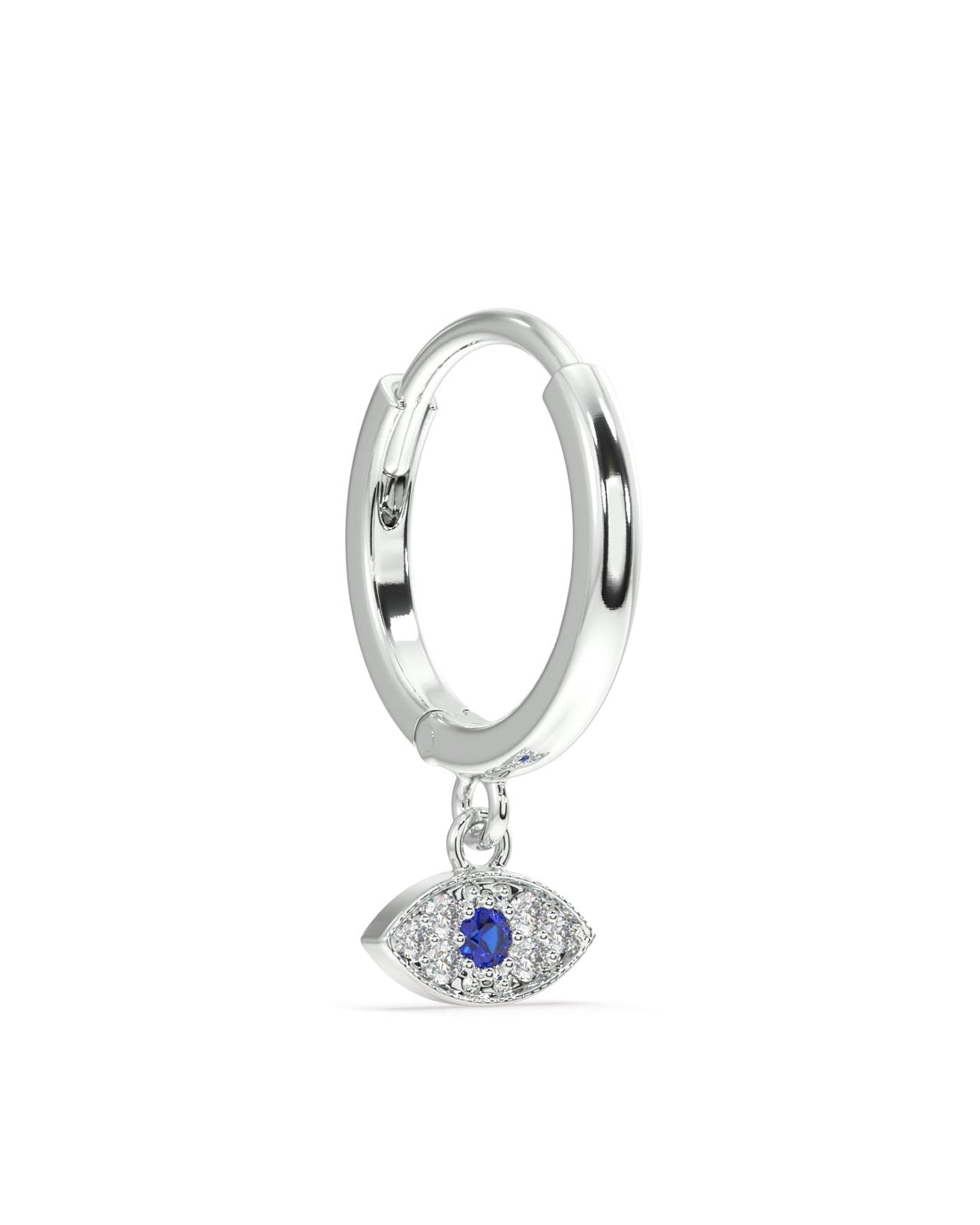 Evil Eye Charm Hoop Earrings