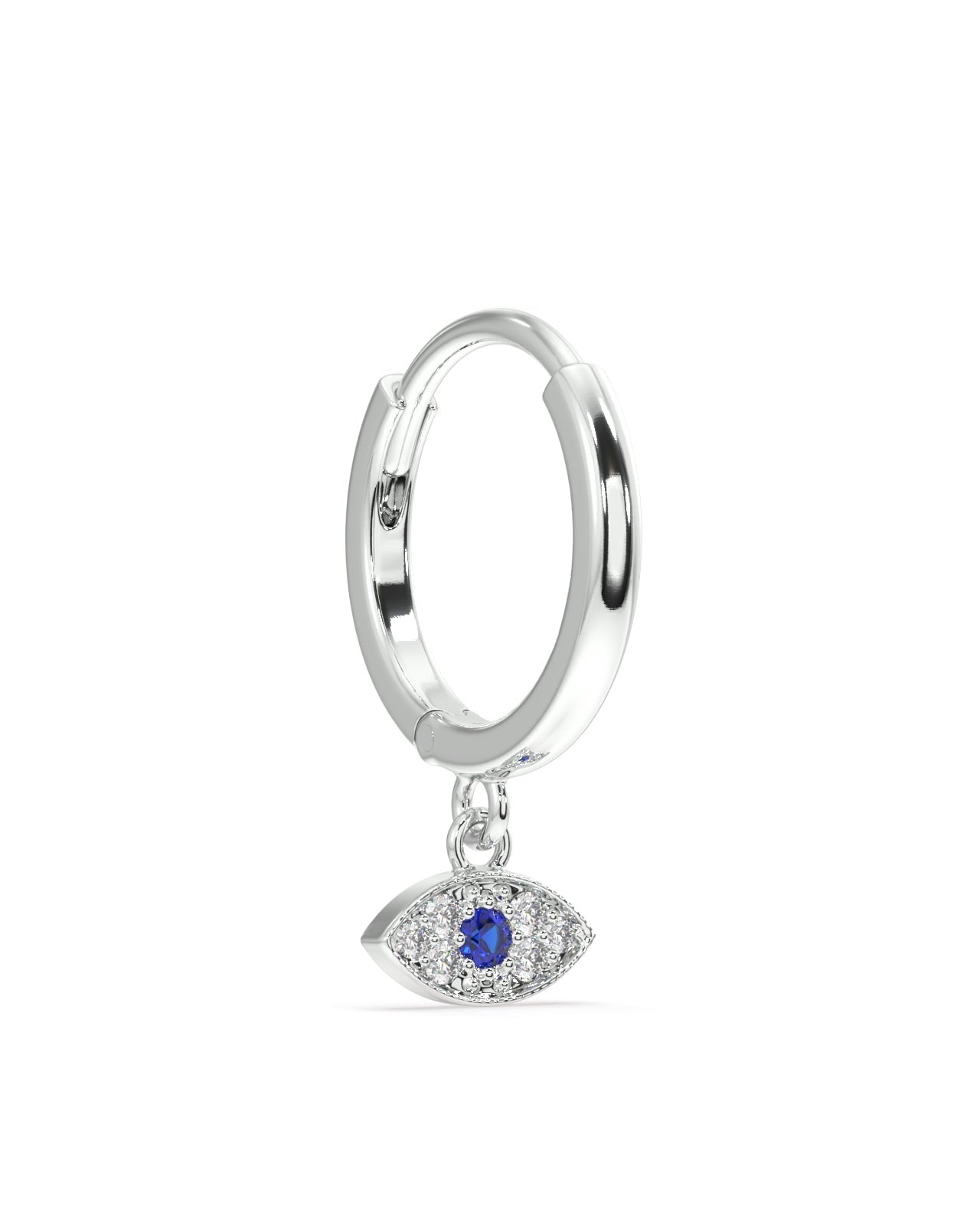 Evil Eye Charm Hoop Earrings