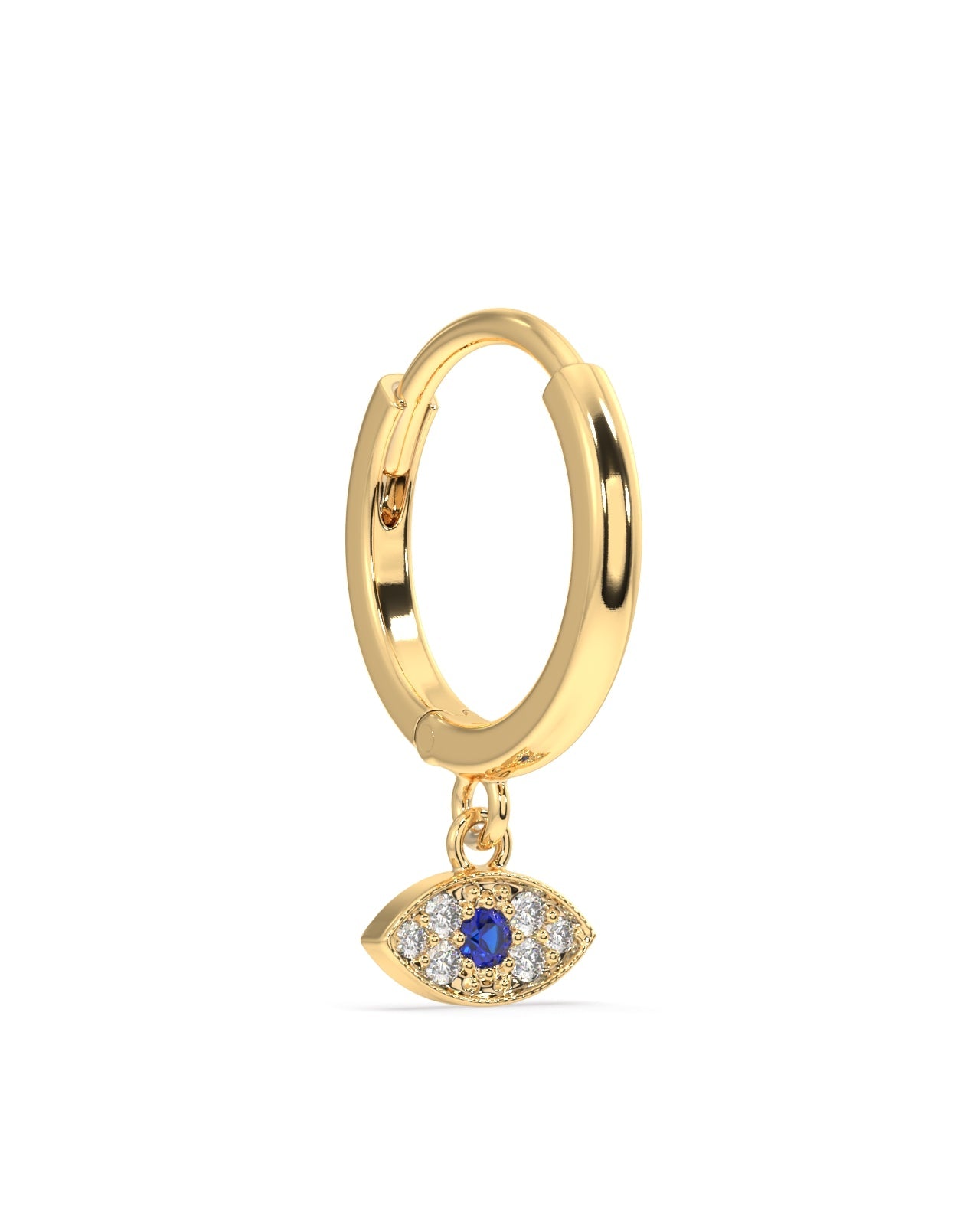 Evil Eye Charm Hoop Earrings