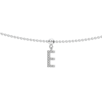 Letter "E" Bead Charm Necklace