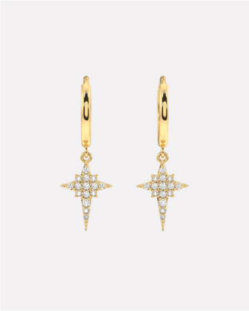 Elongated Star Hoop Earrings