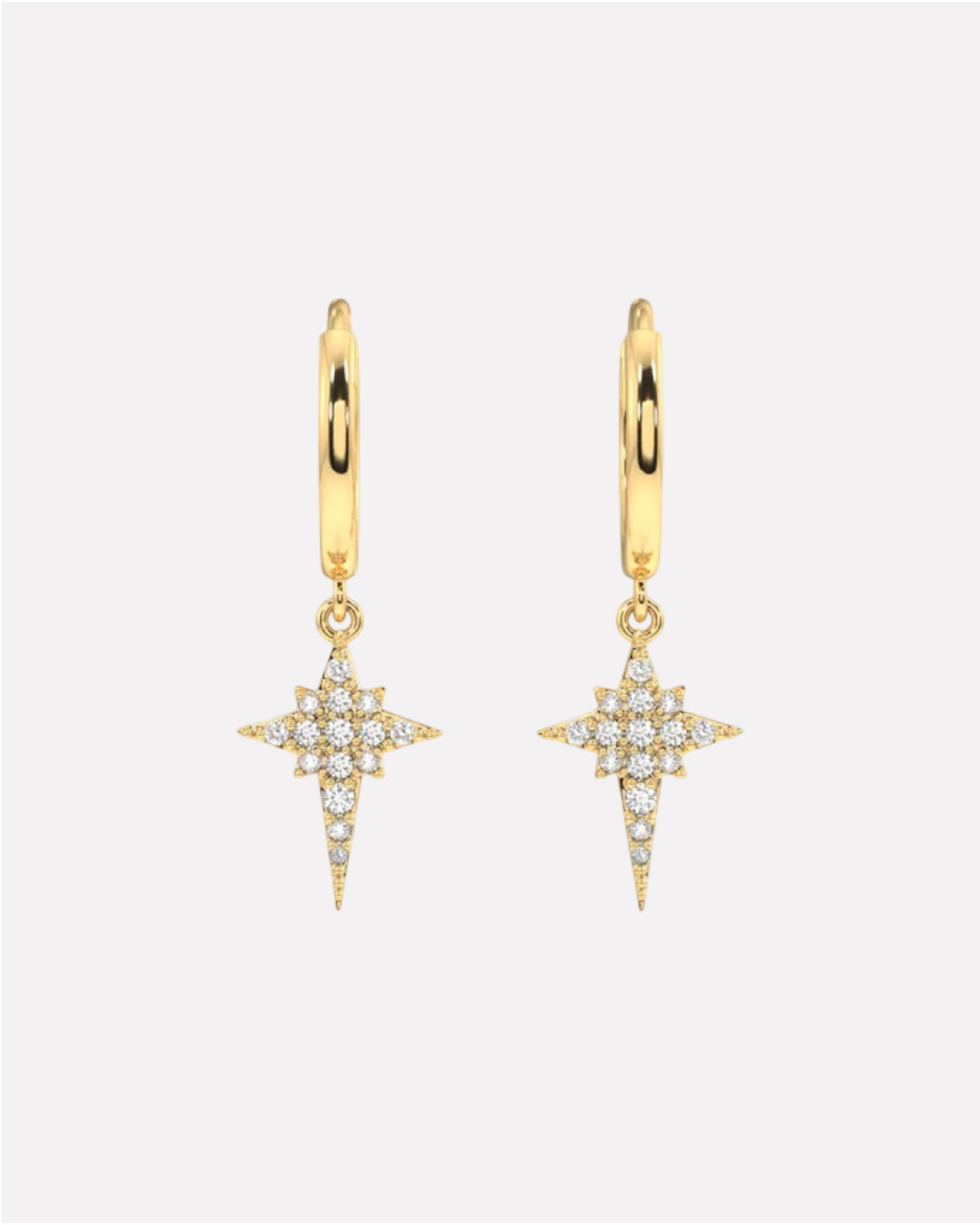 Elongated Star Hoop Earrings