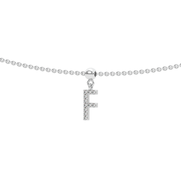 Letter "F" Bead Charm Necklace