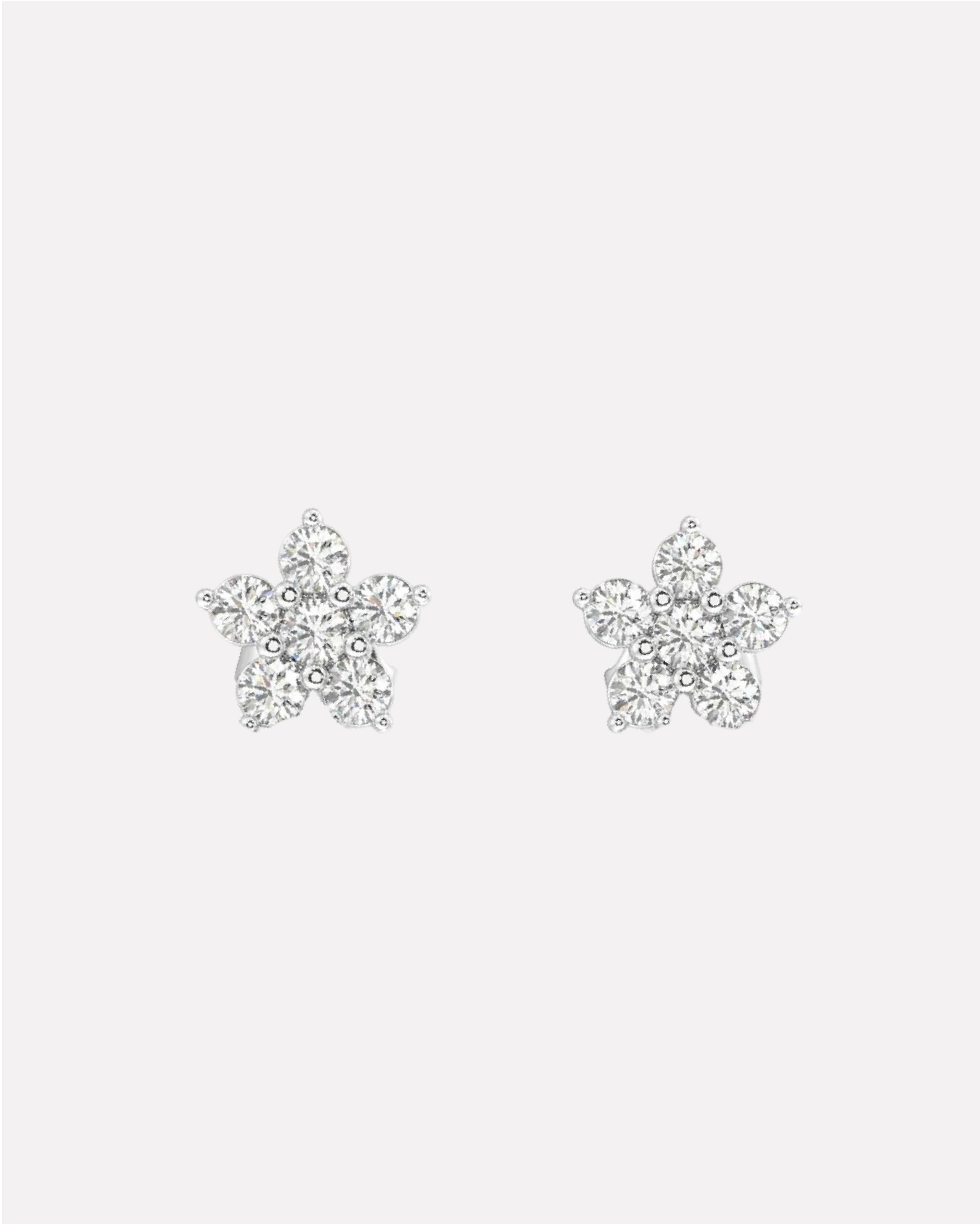 Five Petal Flower Stud Earrings