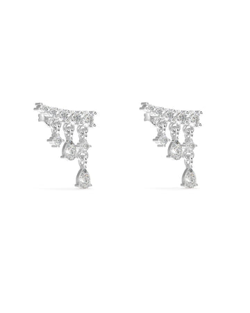 Flowing Stones Luxury Climber Stud Earrings