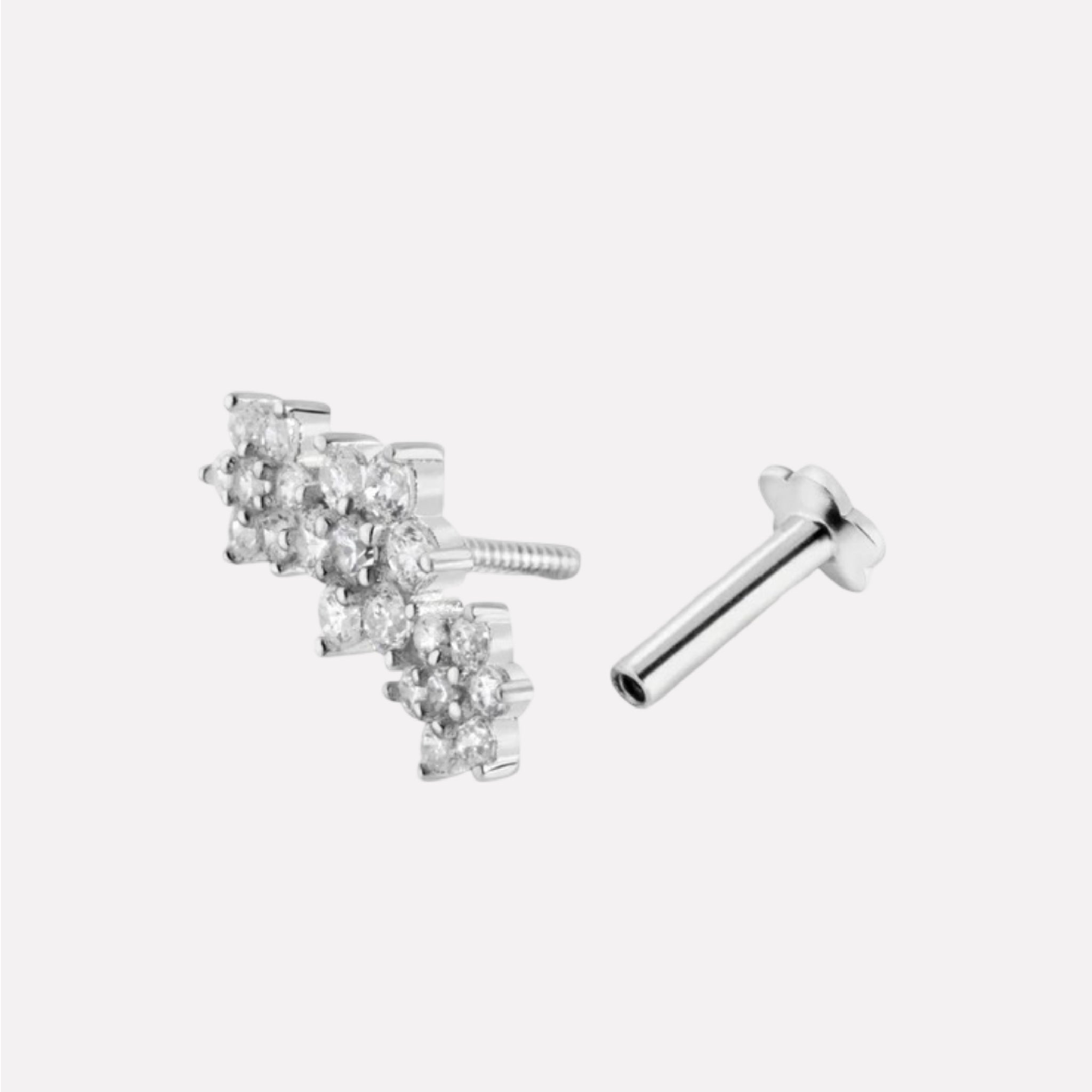 Garland Climber Flat Back Screw Stud Earrings