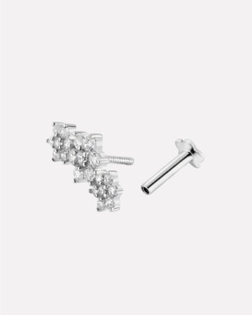 Garland Climber Flat Back Screw Stud Earrings