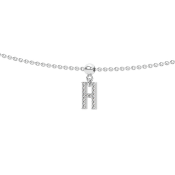 Letter "H" Bead Charm Necklace