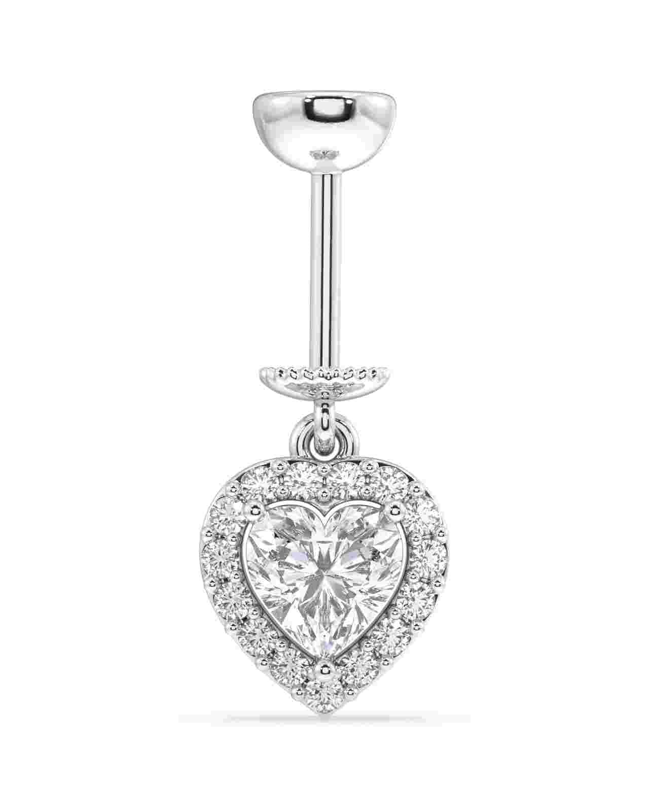 Solitaire Heart Earrings - Hanging Pair in sterling silver with zircon stones, featuring a heart-shaped drop design for special occasions.