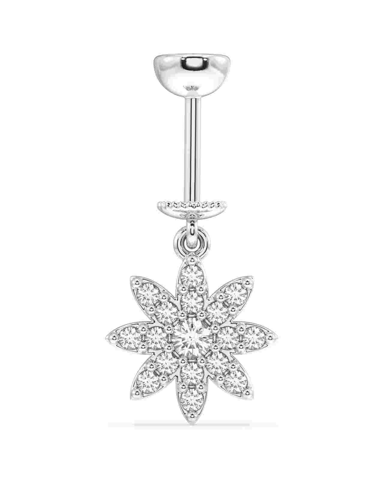 Zircon Sunflower helix earring featuring a radiant sunflower design with sparkling zircon stones in sterling silver, perfect for elegant ear styling.