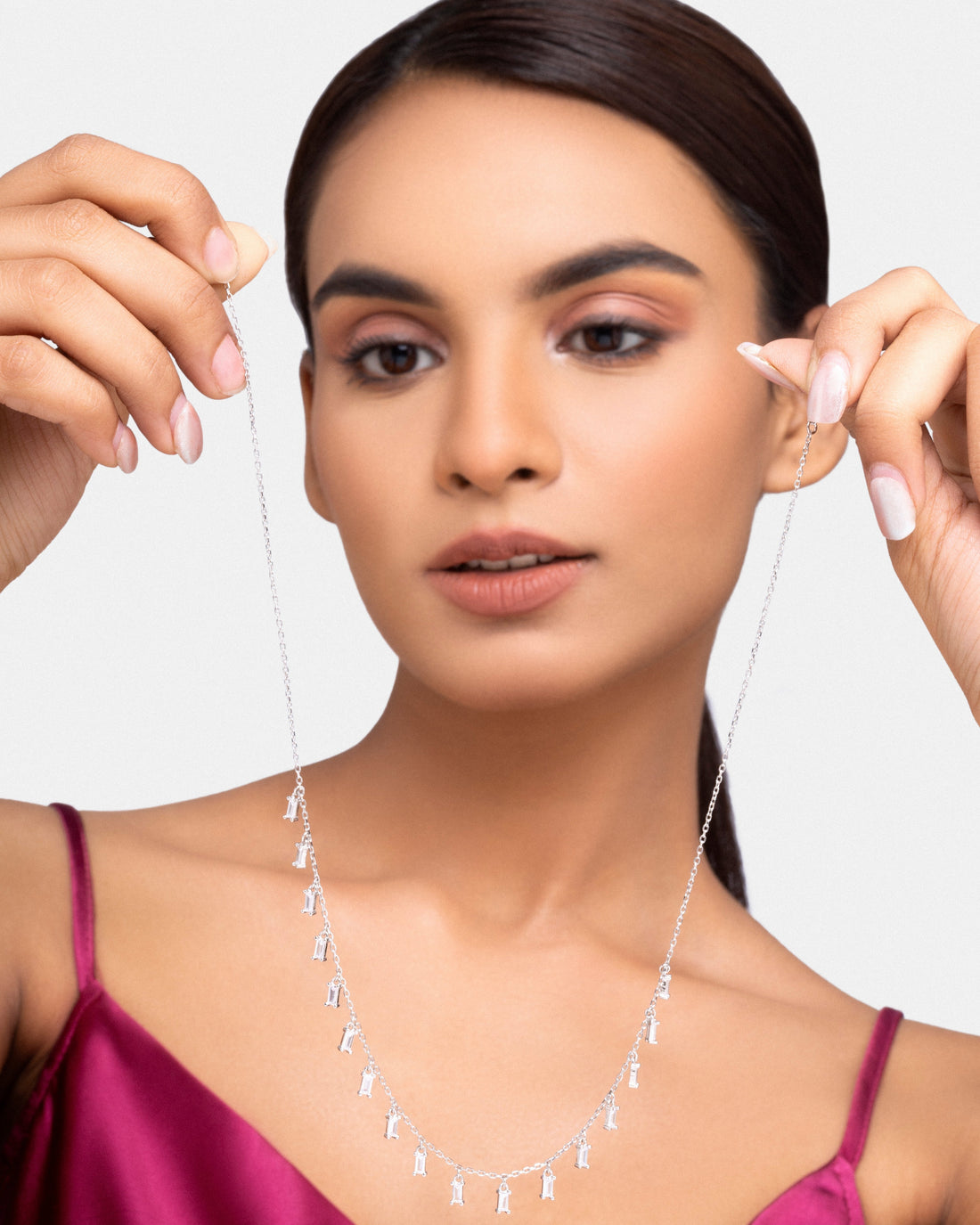 Radiant Baguette Multi Charm Necklace