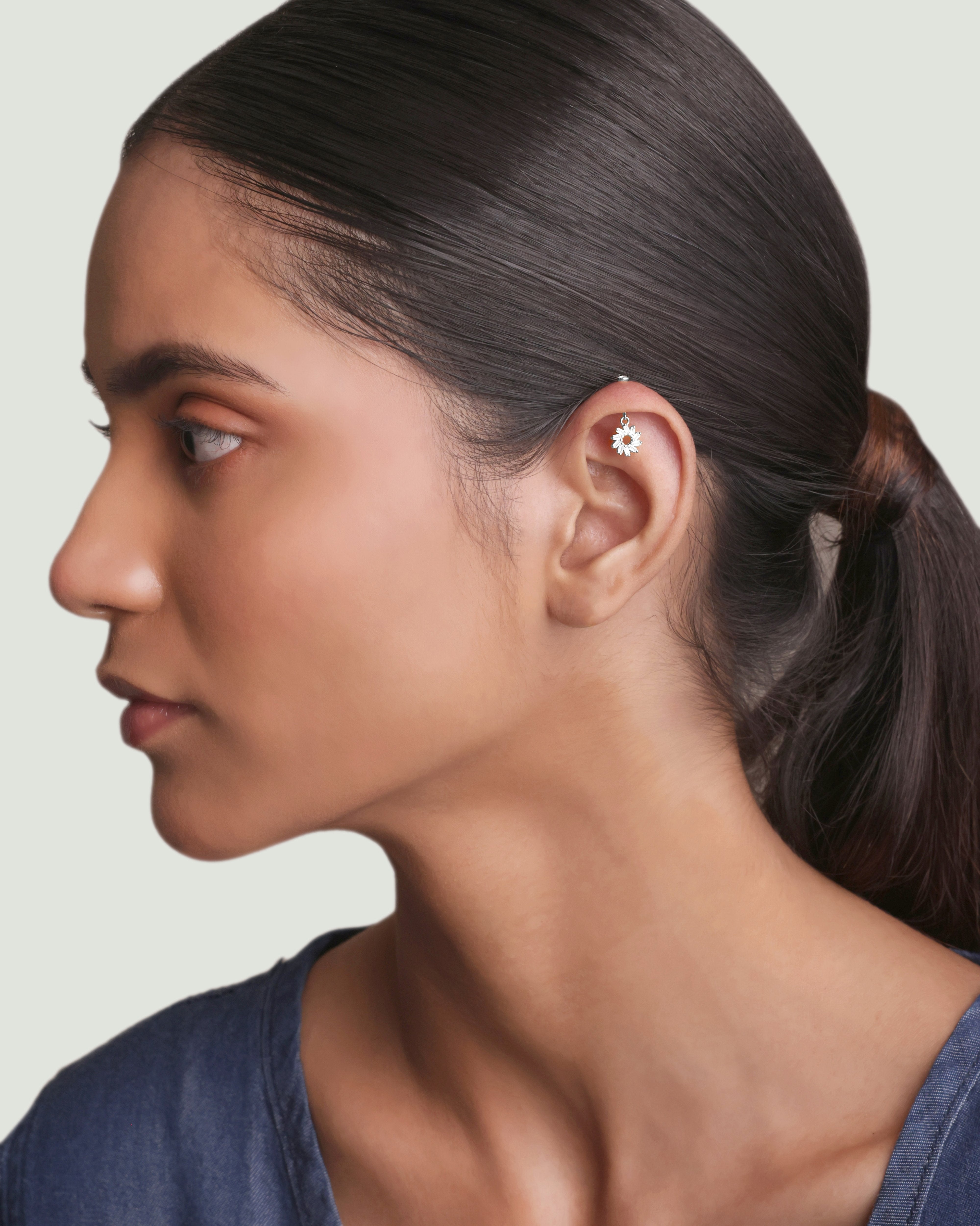 Spiral Baguette Helix Hanging Earrings