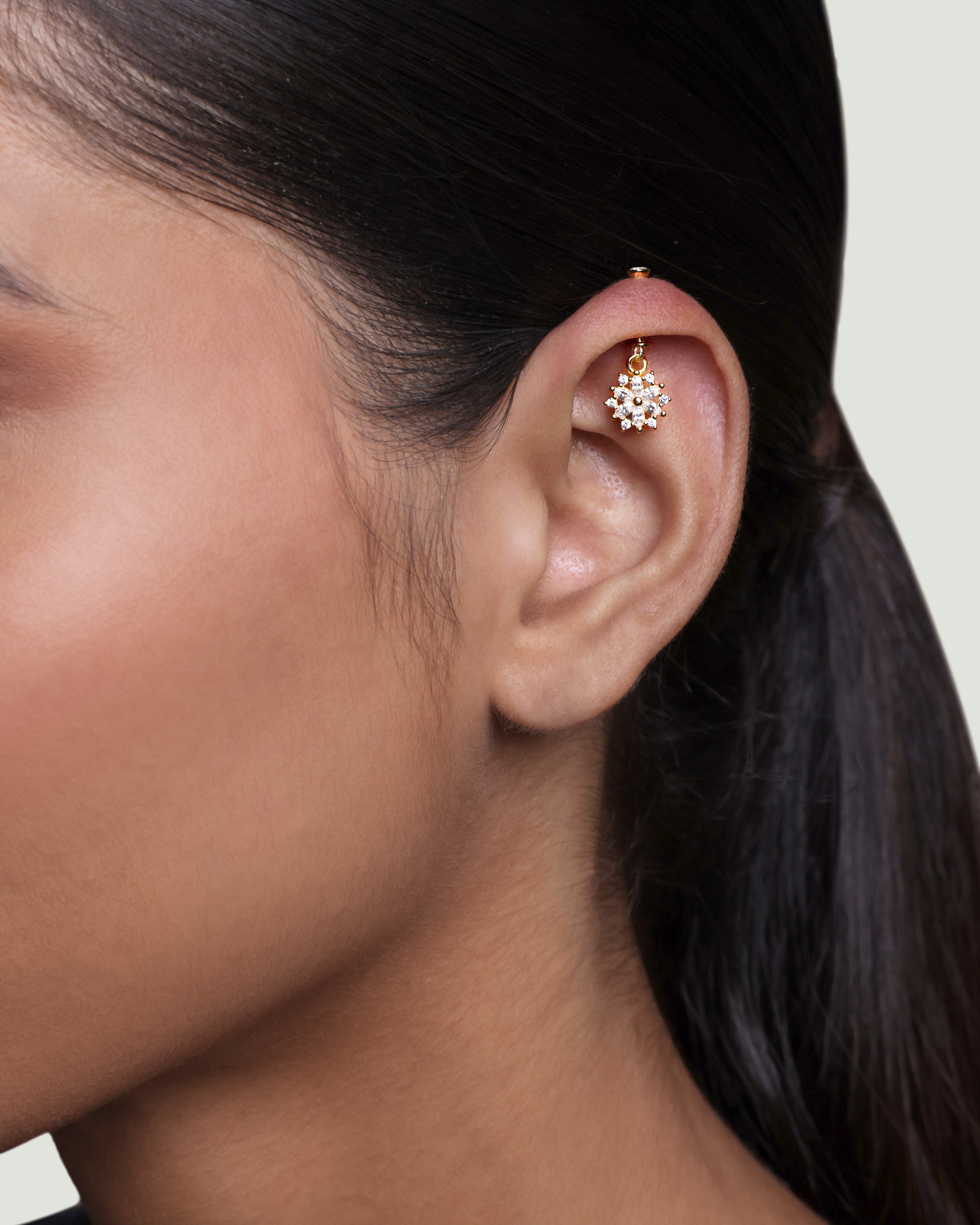 Snow Helix Hanging Earrings