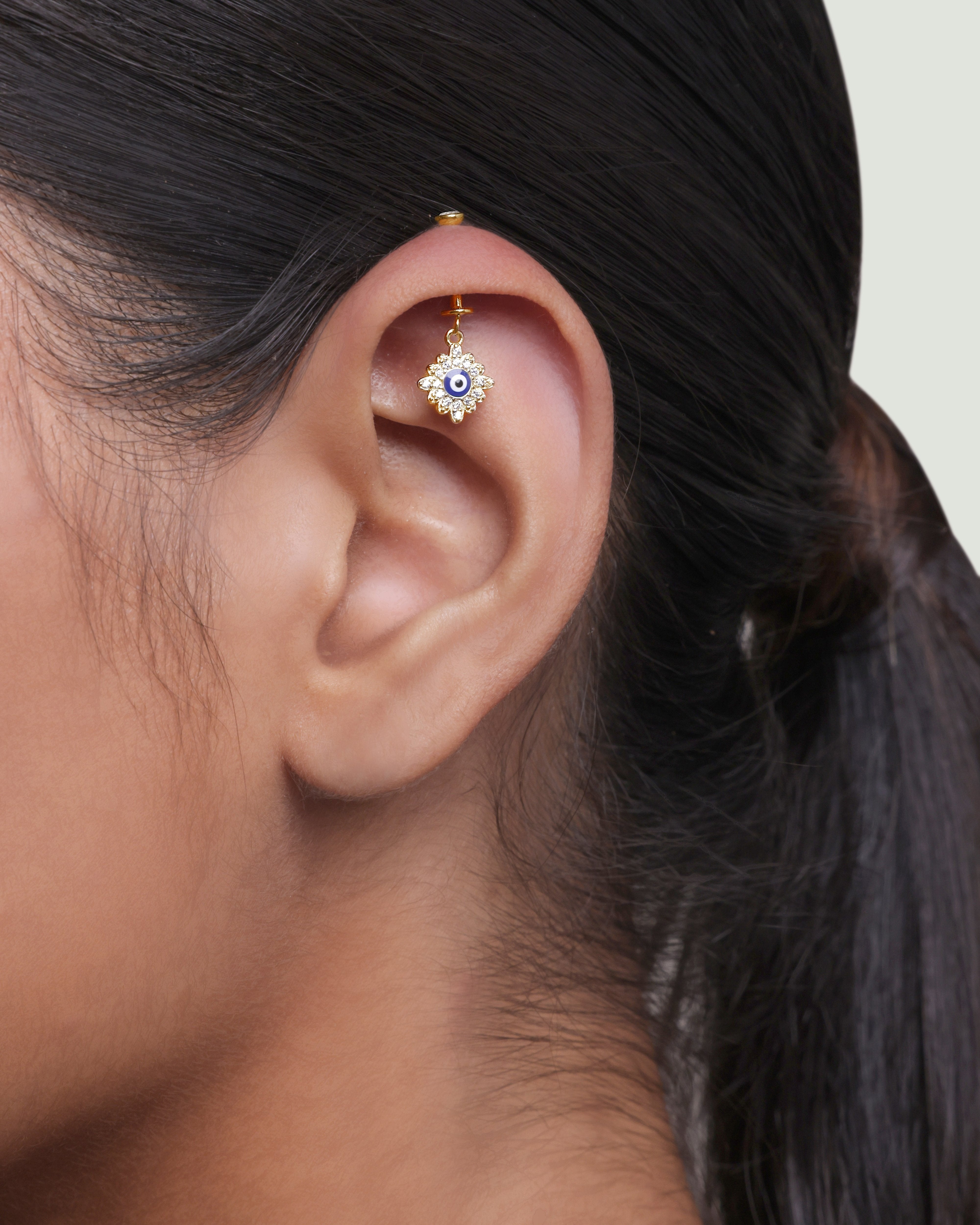 Evil Eye Star Helix Piercings Hanging Earrings