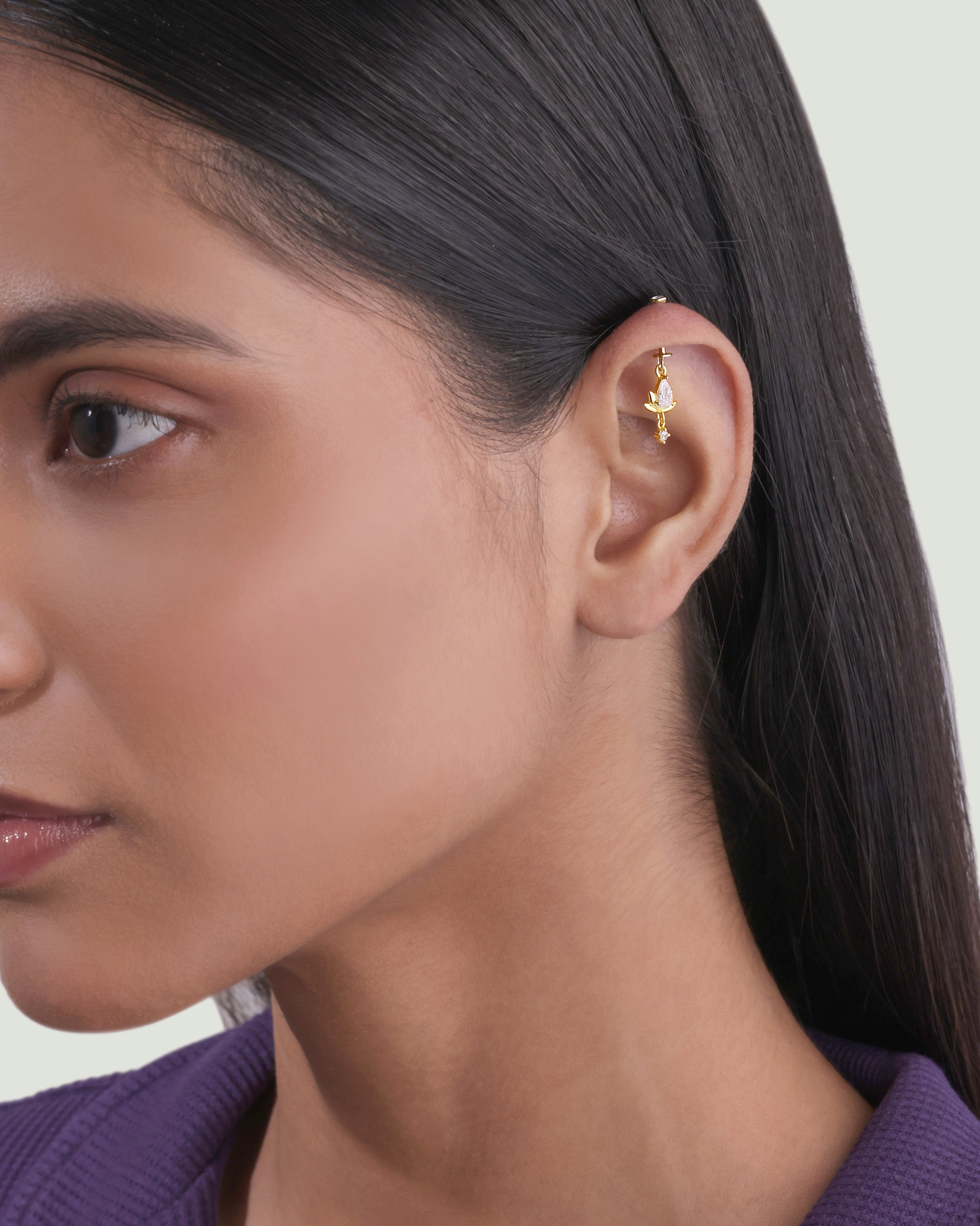 Modern Kamal Helix Hanging Earrings