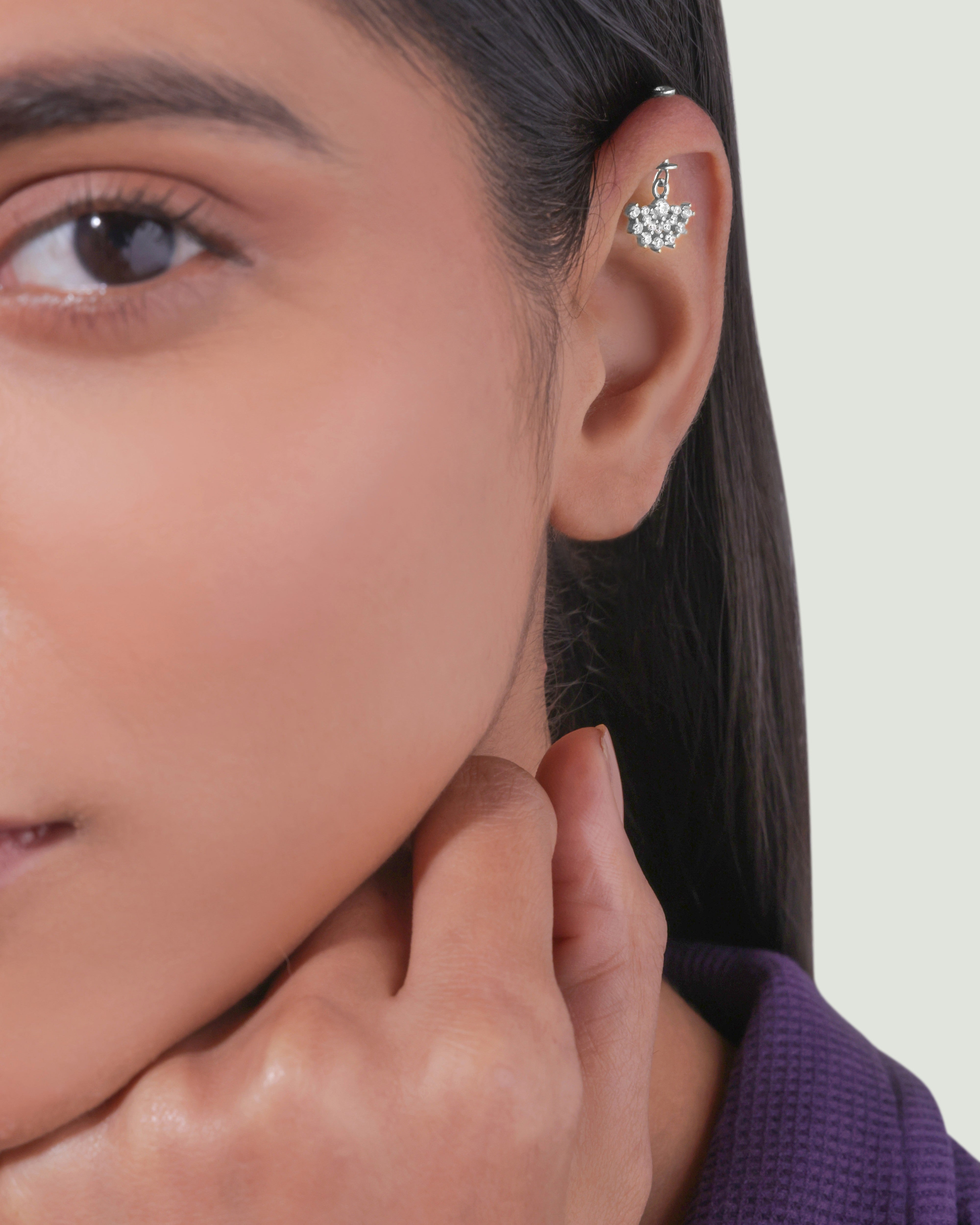 Spider's Web Helix Hanging Earrings