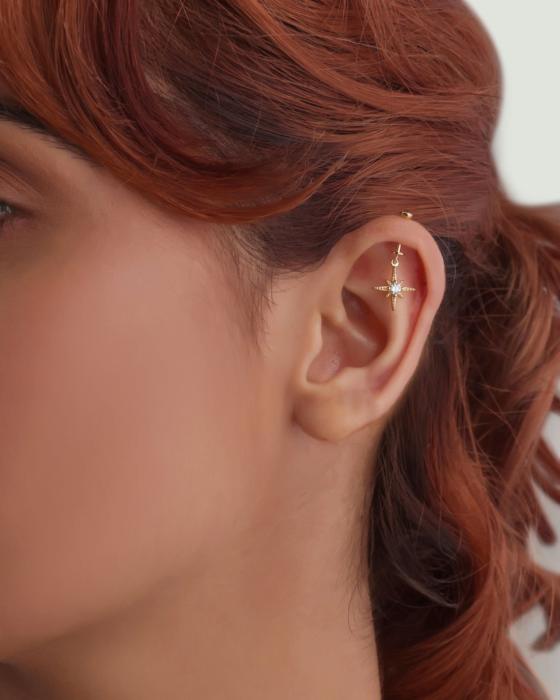 Zirconia Snow Burst Screw Helix Hanging Earrings