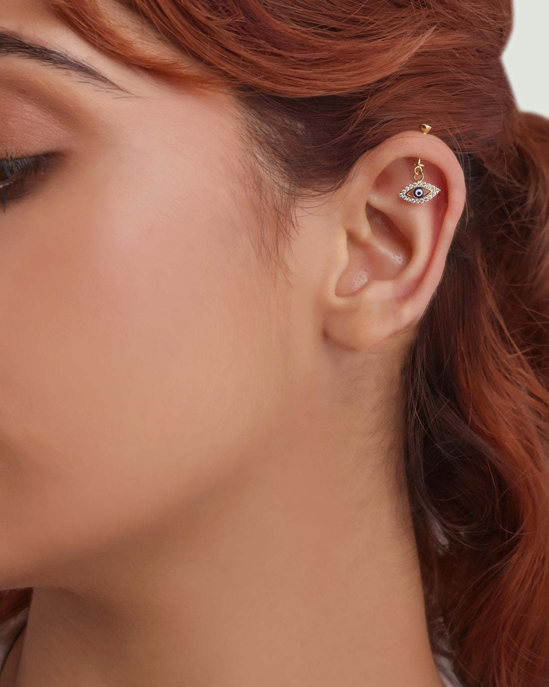 Enamel Blue Evil Eye Helix Piercing Hanging Earrings