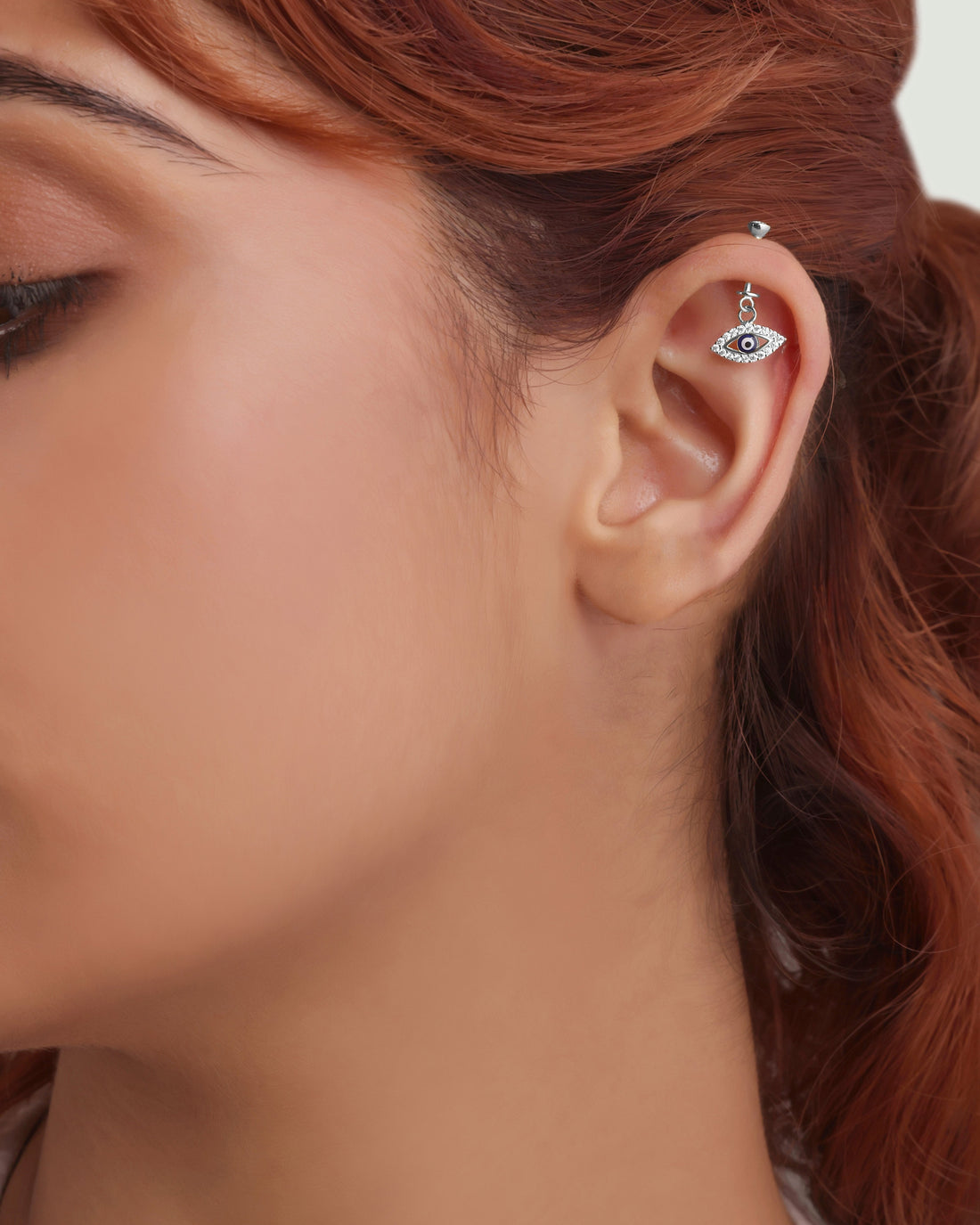 Enamel Blue Evil Eye Helix Piercing Hanging Earrings