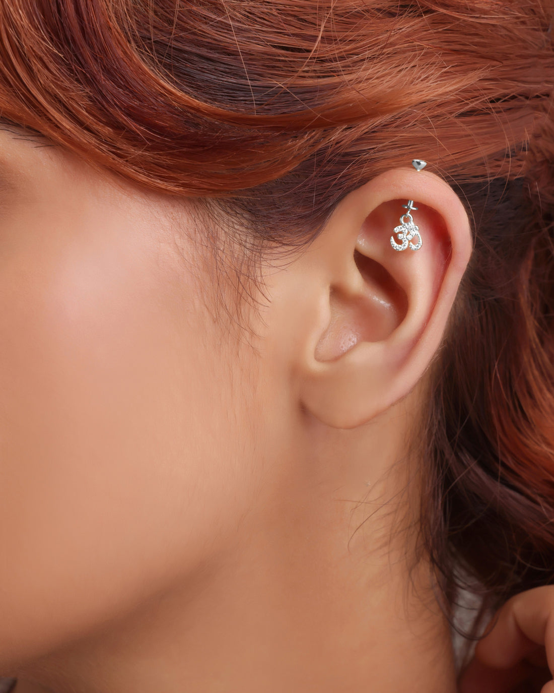 Aum Om Fine Screw Helix Hanging Earrings