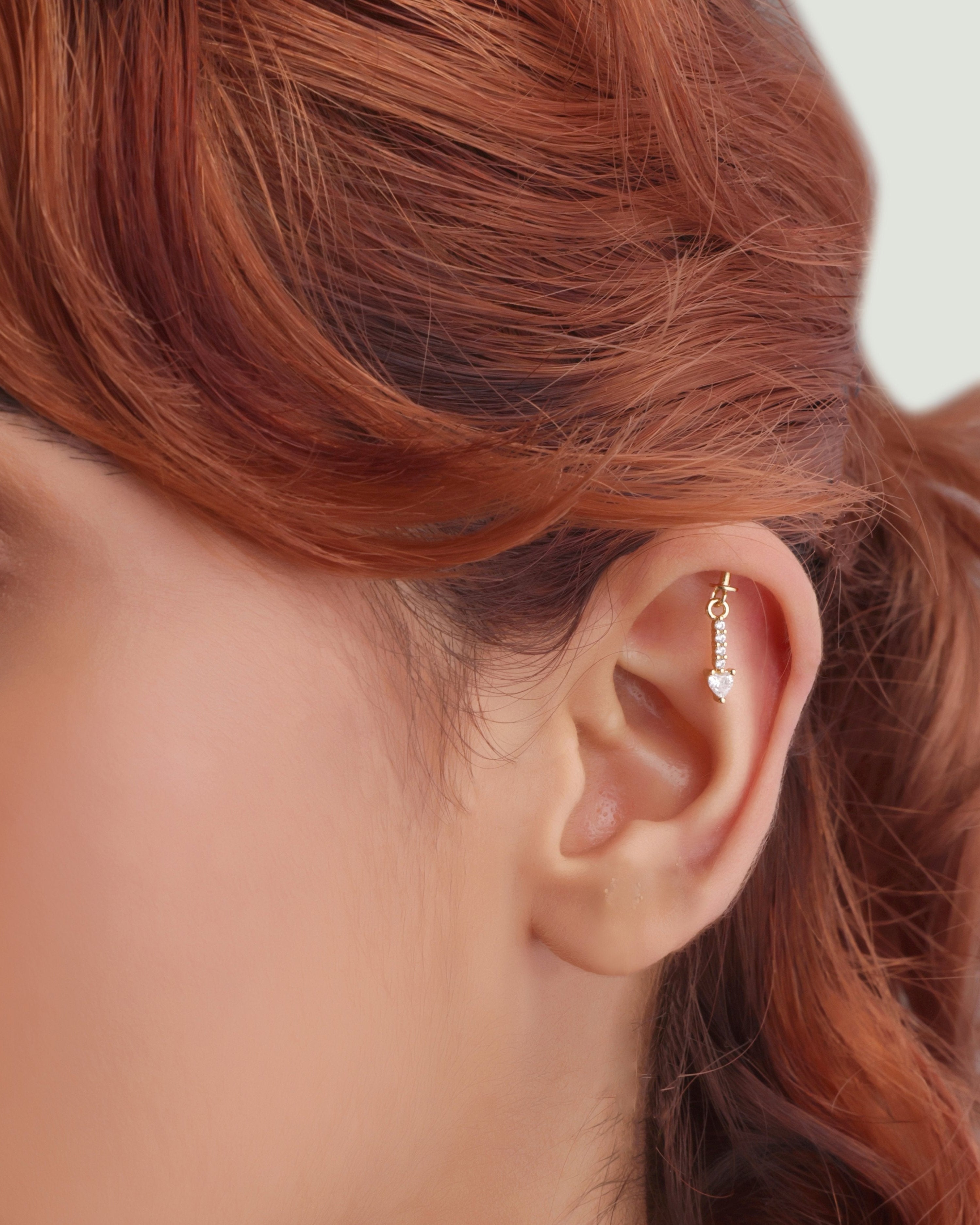 Zirconia Bar Helix Hanging Earrings