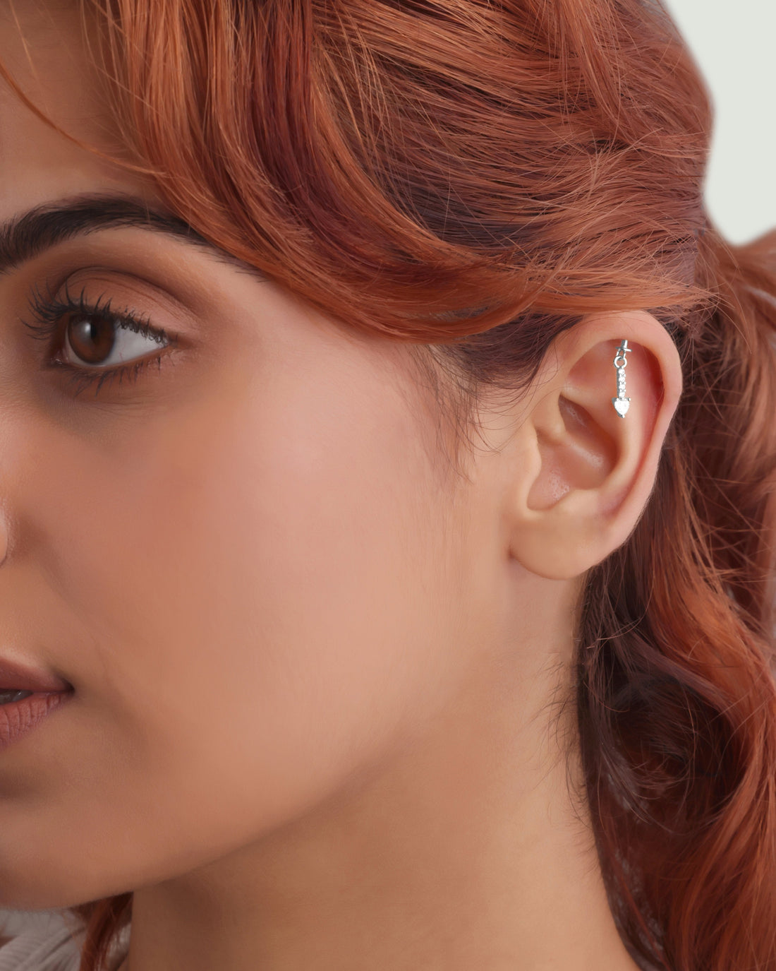 Zirconia Bar Helix Hanging Earrings