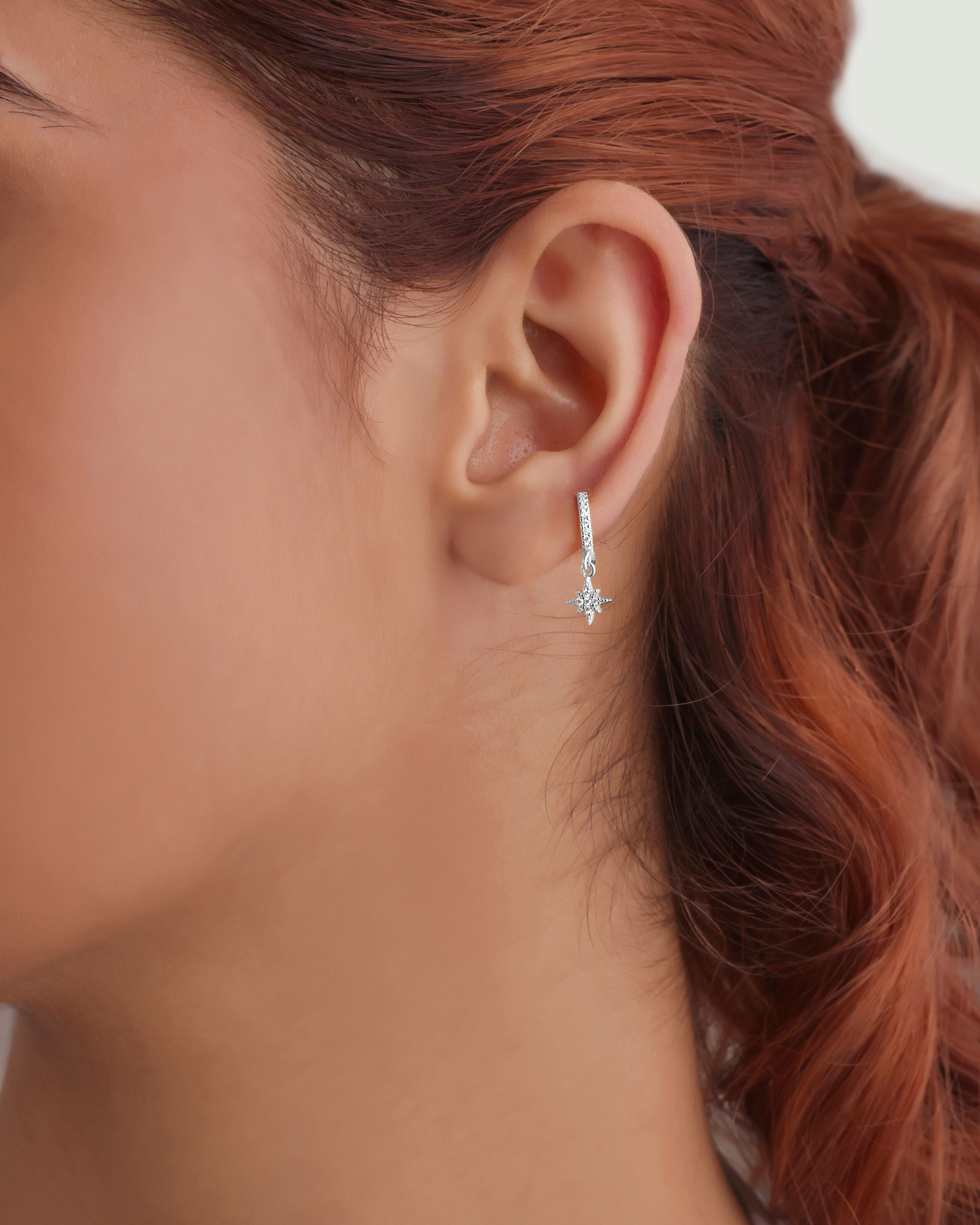 Mini Five Star Hoop Earrings