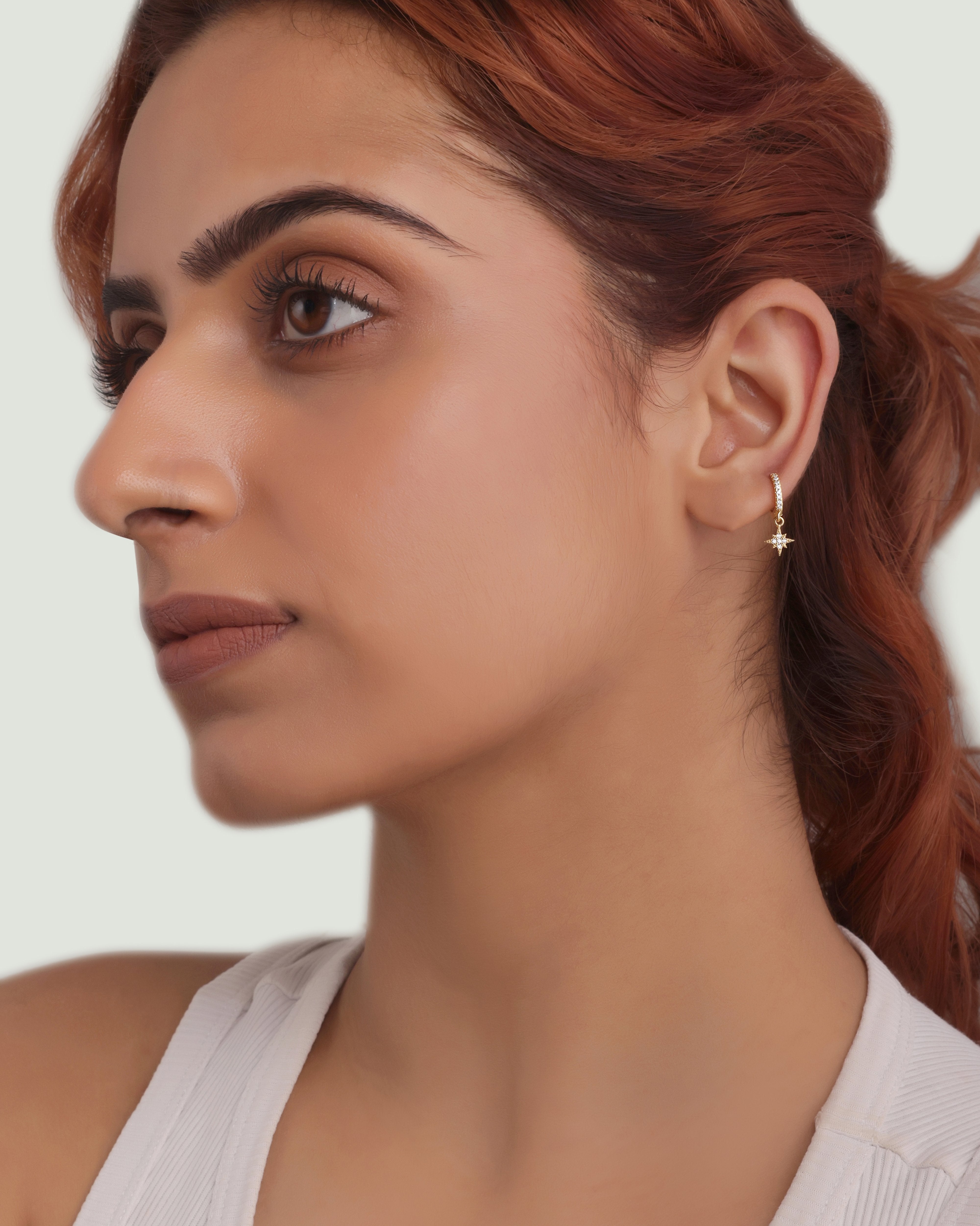 Mini Five Star Hoop Earrings