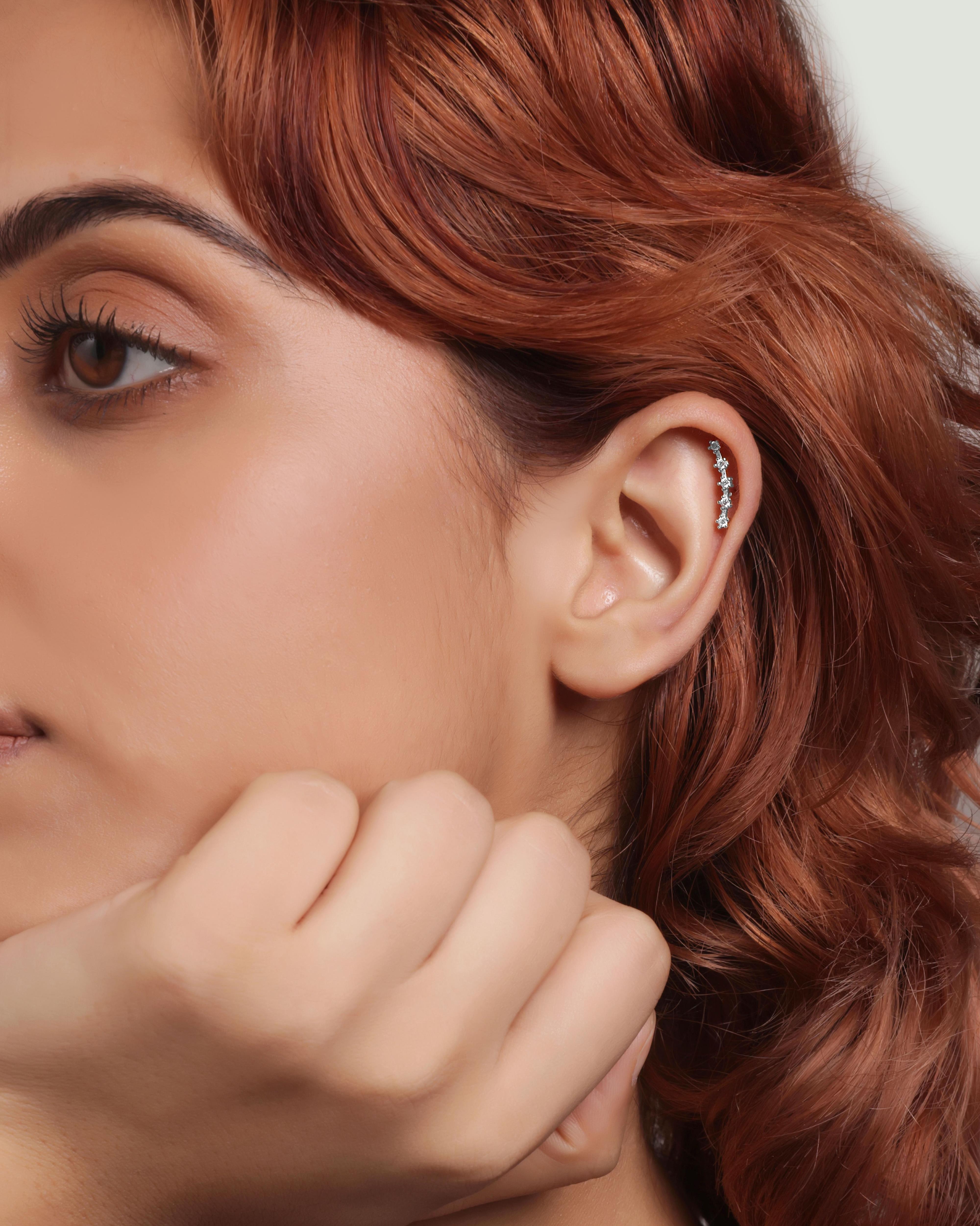 Five Stone Climber Extended Stud Earrings