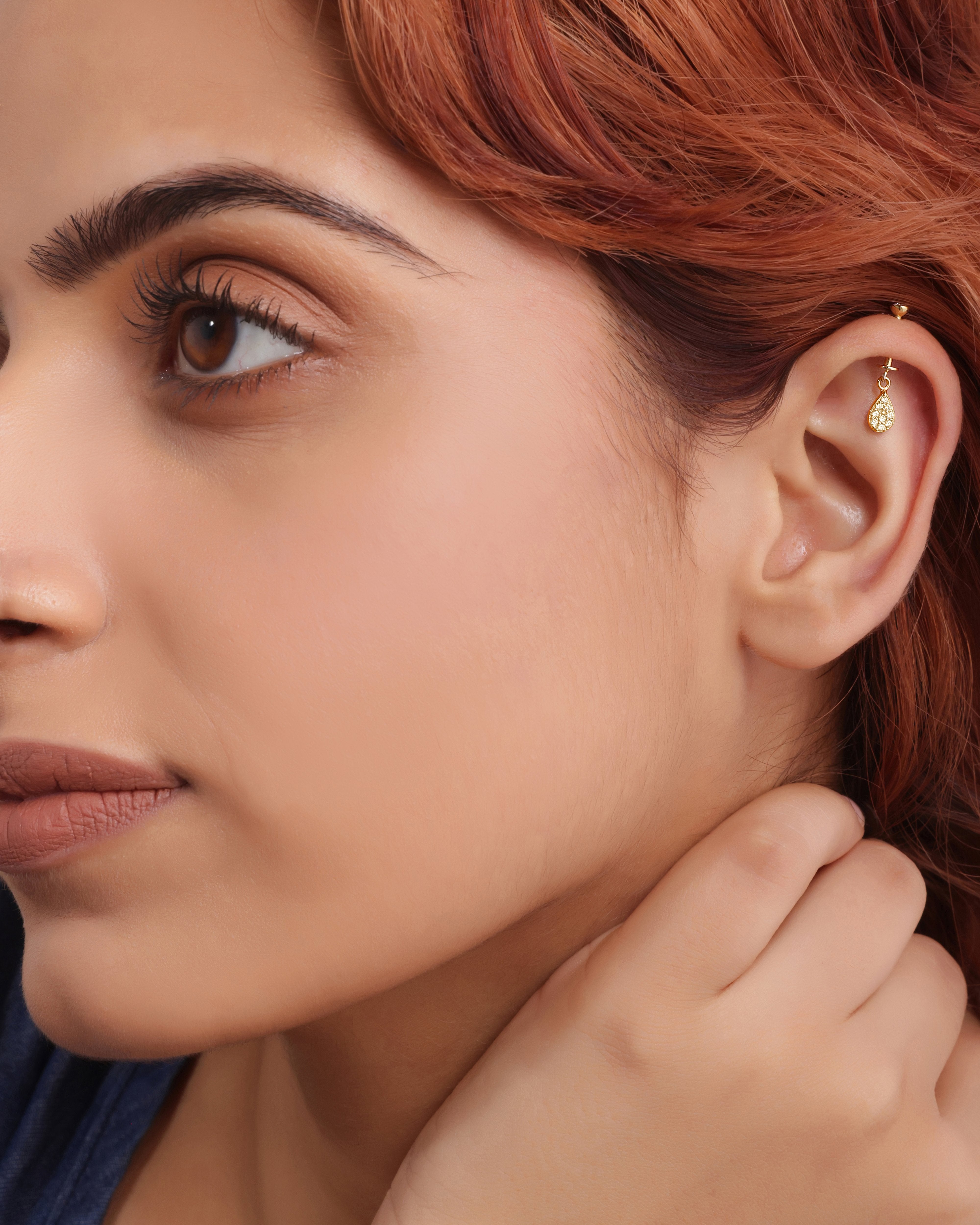 Cubic Zirconia Drop Screw Helix Hanging Earrings