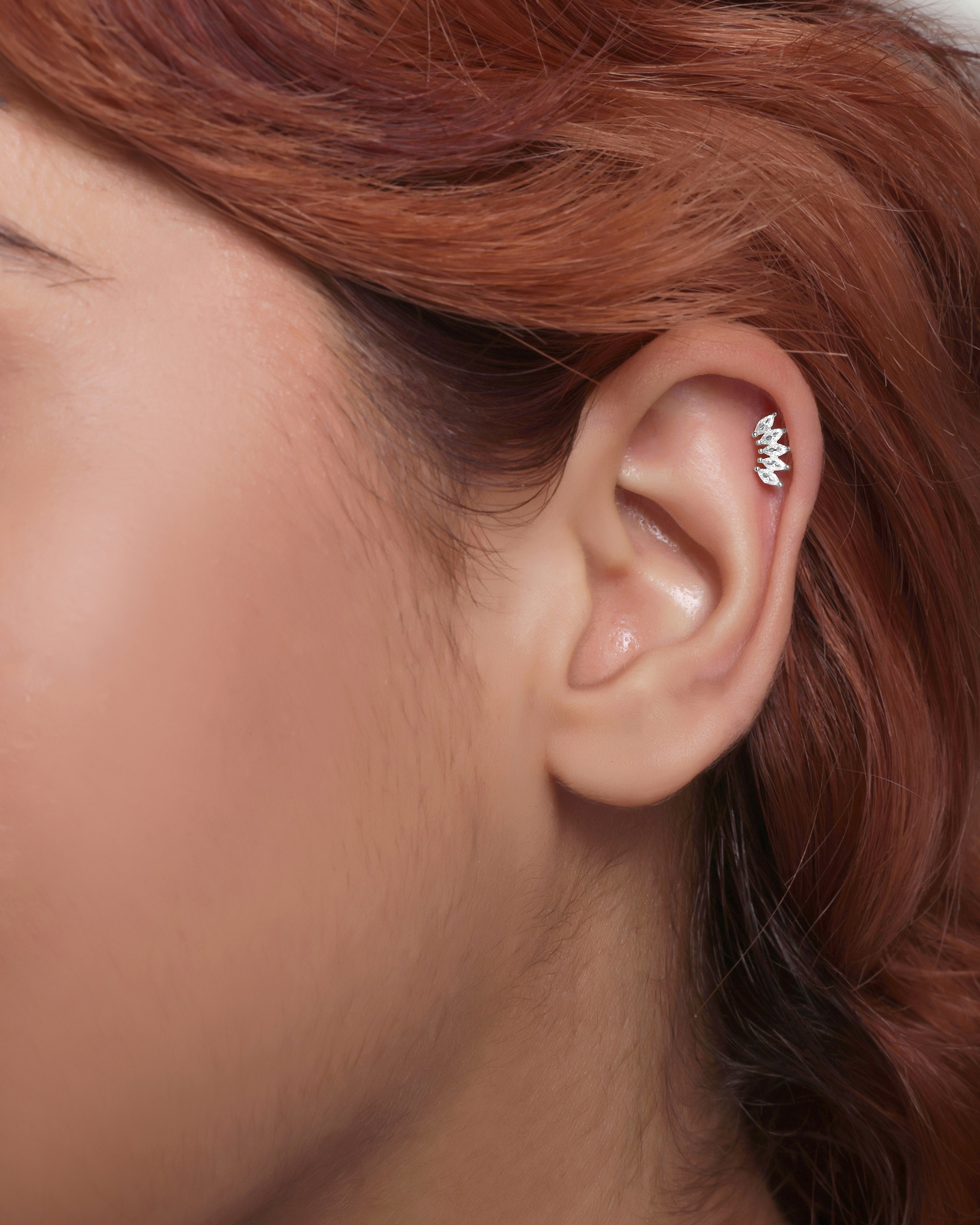 Baguette Stone Crown Stud Earrings