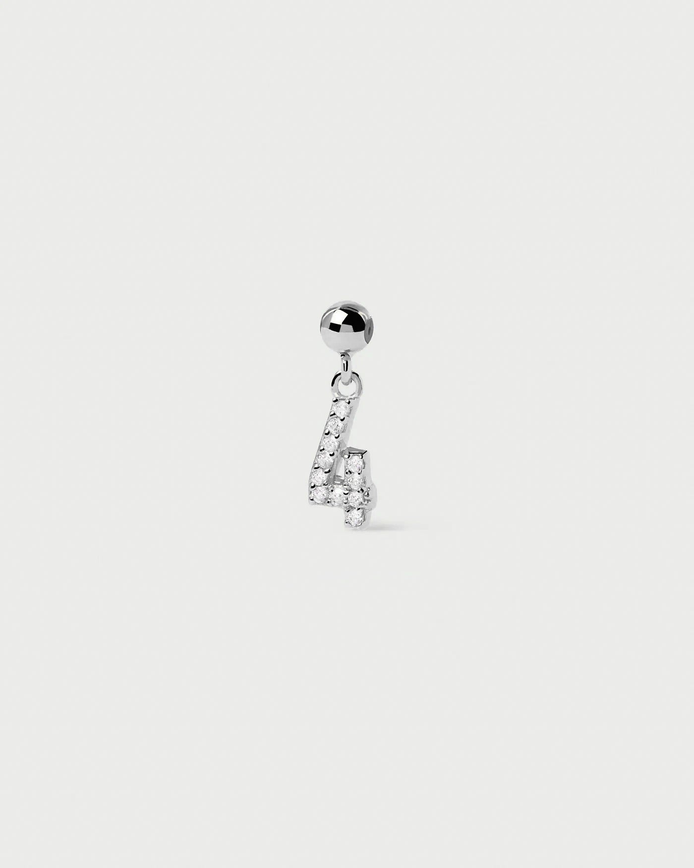 Numbers "4" Bead Charm
