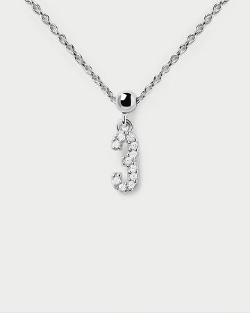 Numbers "3" Bead Charm Necklace