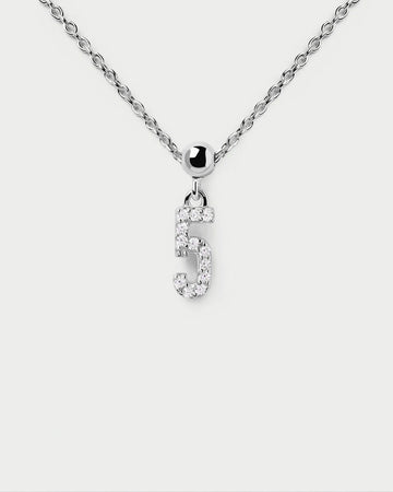 Numbers "5" Bead Charm Necklace