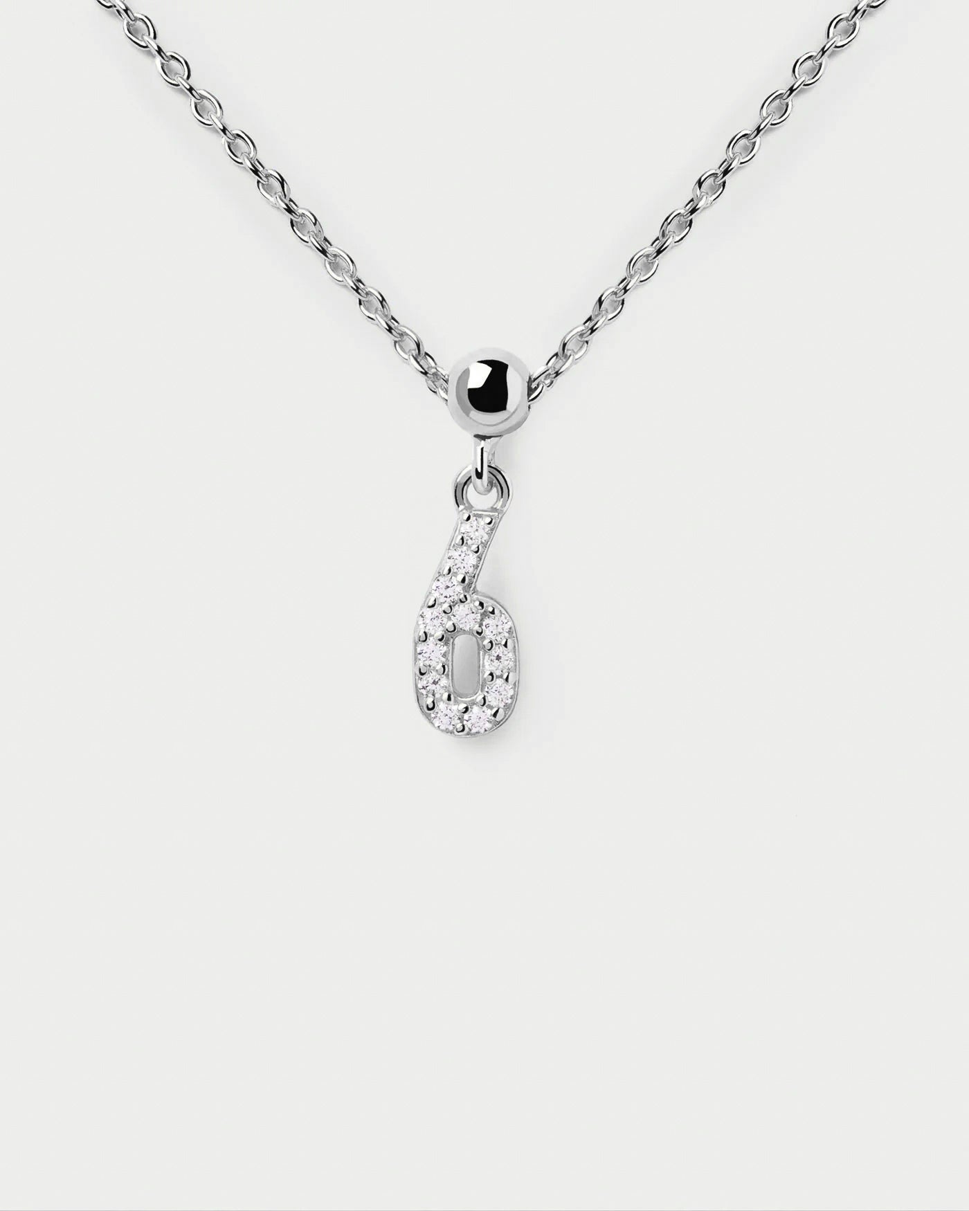 Numbers "6" Bead Charm Necklace