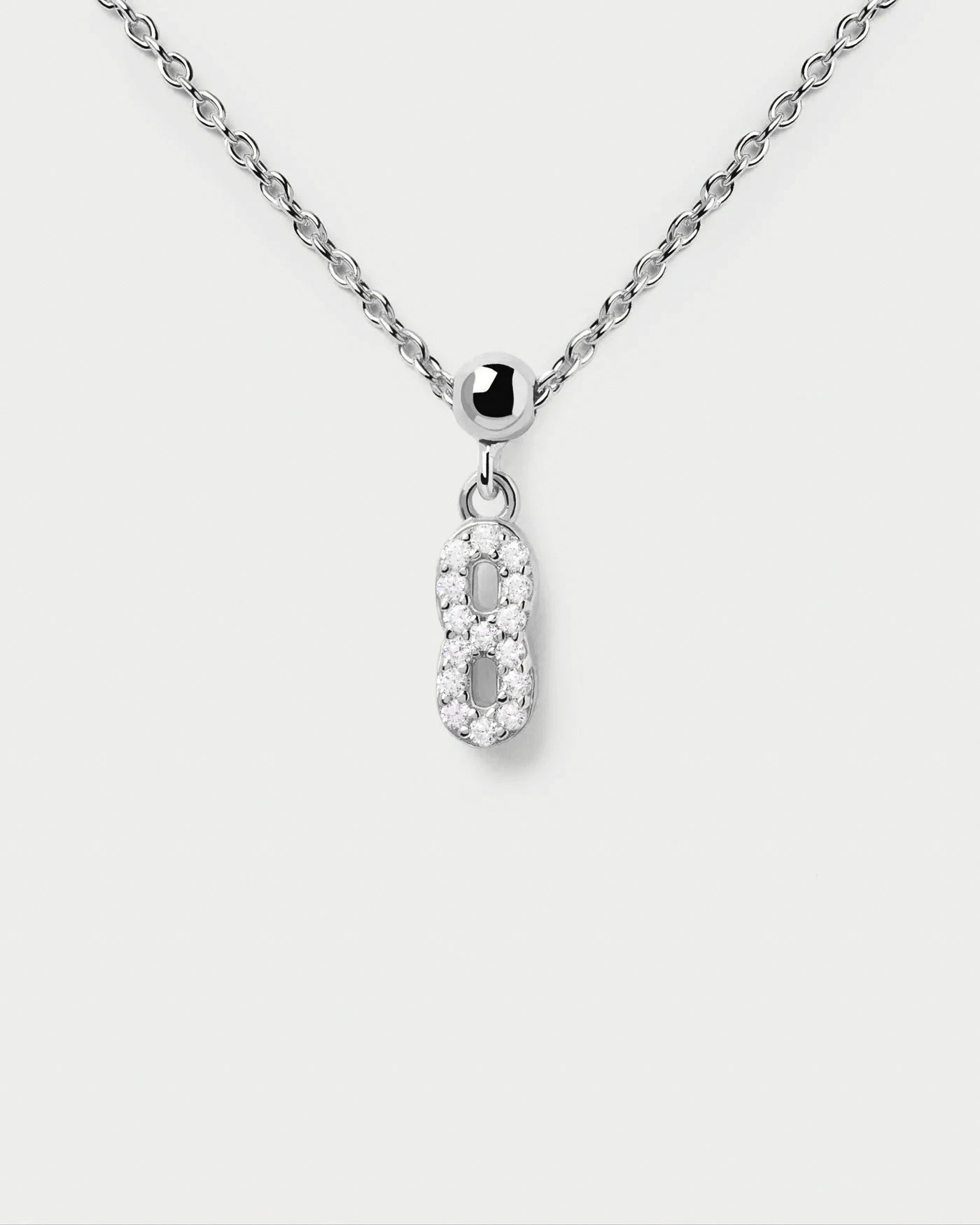 Numbers "8" Bead Charm Necklace