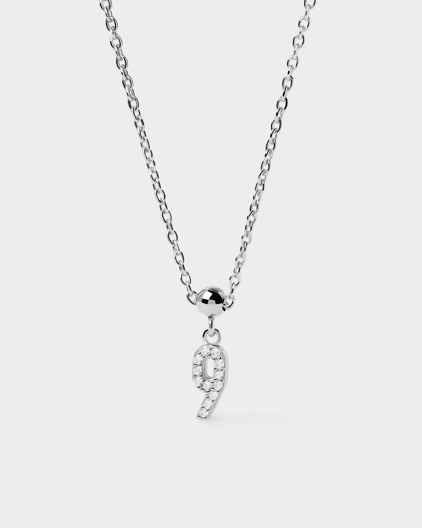 Numbers "9" Bead Charm Necklace