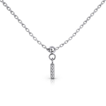 Letter "I" Bead Charm Necklace