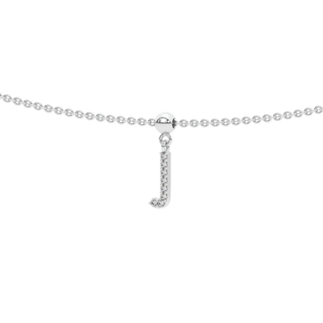 Letter "J" Bead Charm Necklace