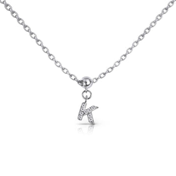 Letter "K" Bead Charm Necklace