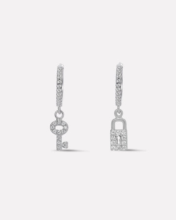 "Key To My Lock "Charm Hoops Earrings